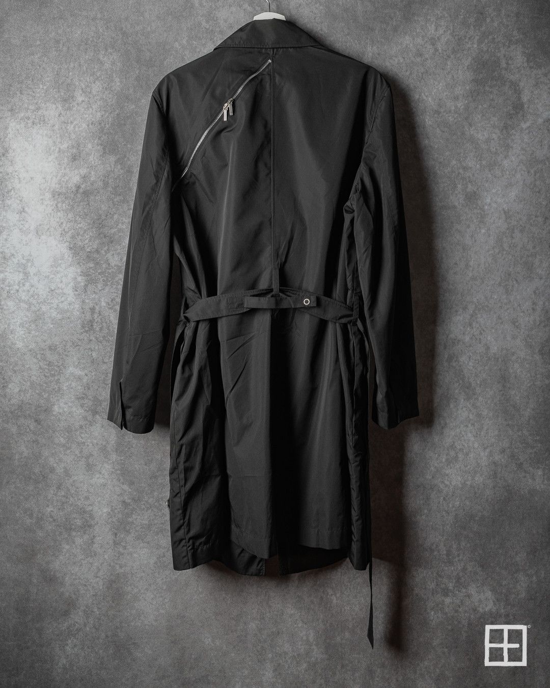 Jil Sander Jil Sander Archive Asymmetric Zipper Trench Coat Black Size US L / EU 52-54 / 3 - 3 Thumbnail