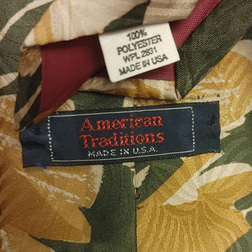 Other American Traditions Men's Polyester Yellow/Green Floral Tie Size ONE SIZE - 2 Thumbnail