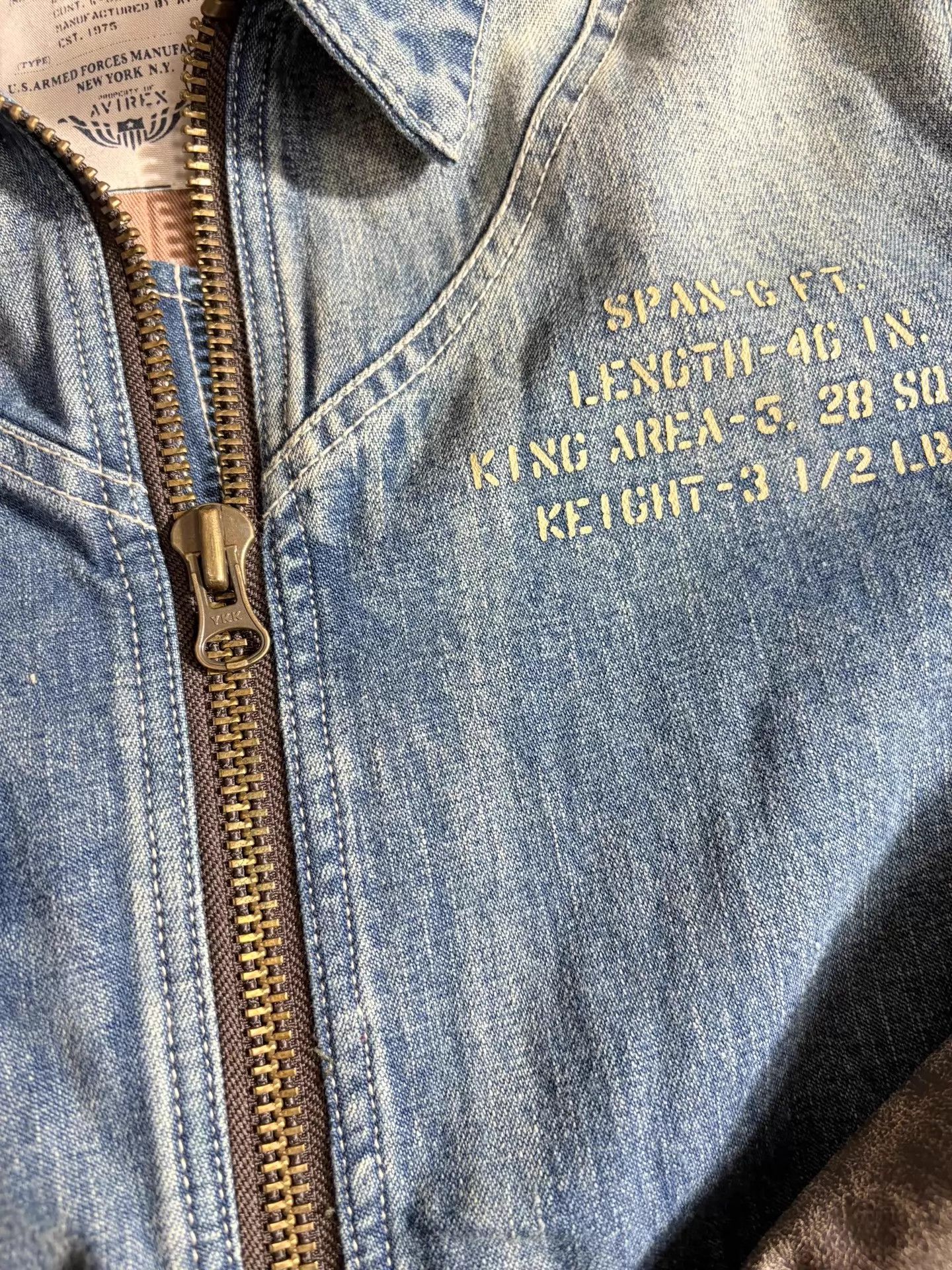 Avirex AVIREX TYPE Horsehide Sleeve Denim Jacket Size US M / EU 48-50 / 2 - 8 Thumbnail