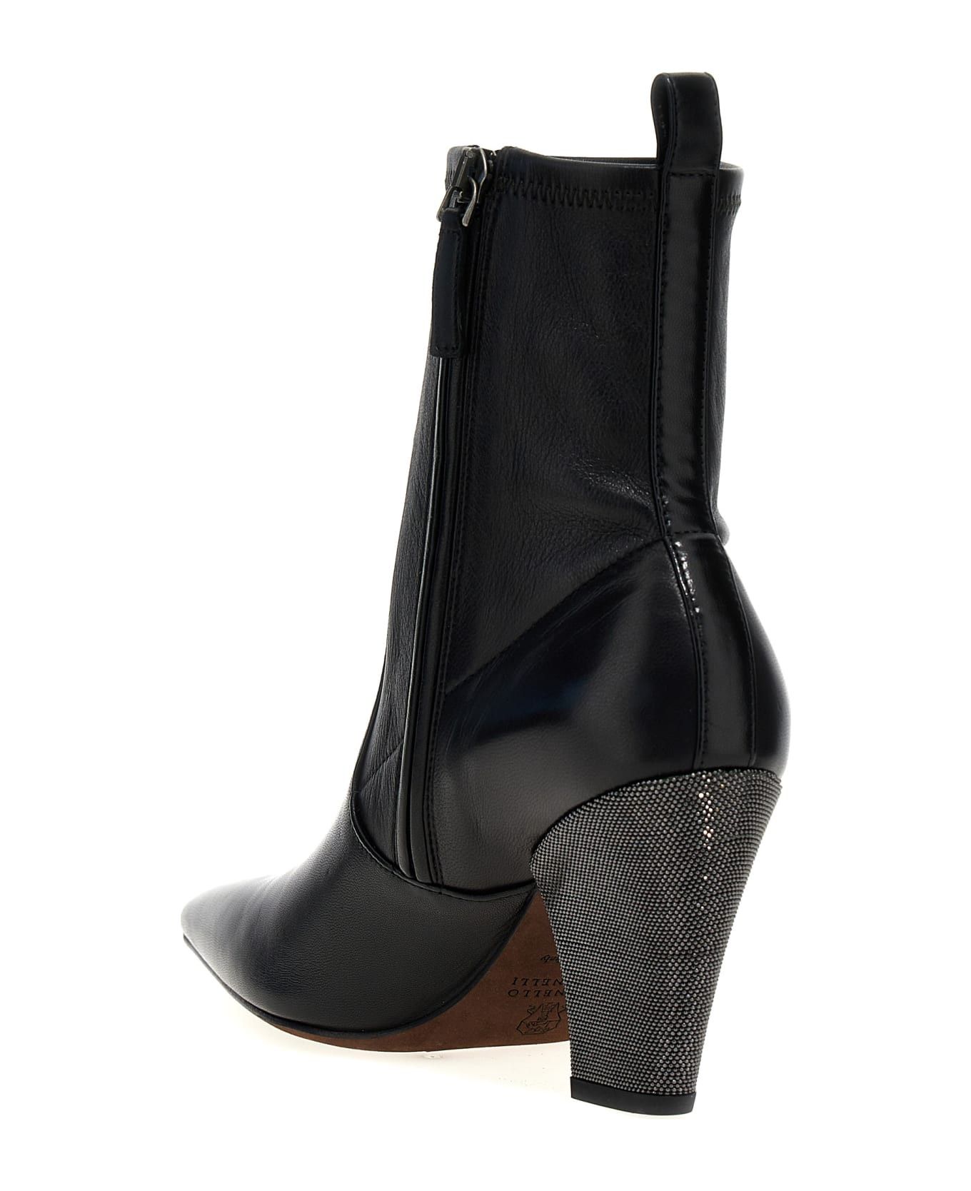 Brunello Cucinelli o1y0725 Ankle Boots in Black Size US 9 / IT 39 - 3 Thumbnail