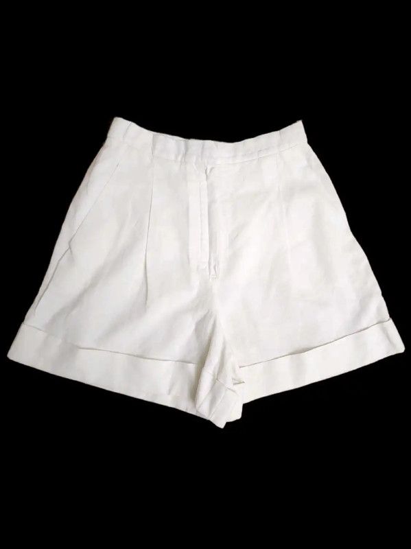 Chanel Chanel White Cotton Blend Summer Shorts 0089 Size 23" - 1 Thumbnail
