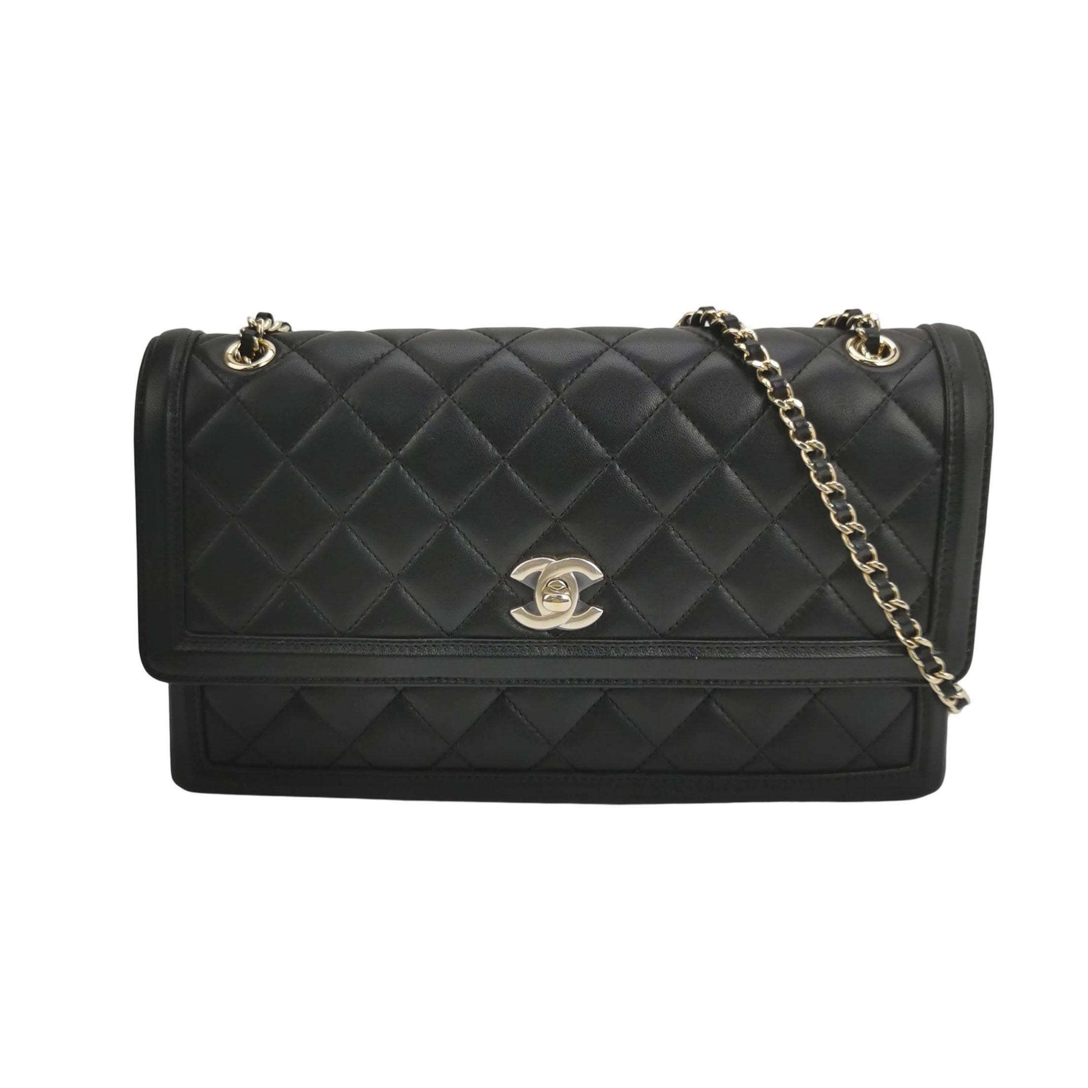 Chanel Black Quilted Lambskin Flap Bag, Women's