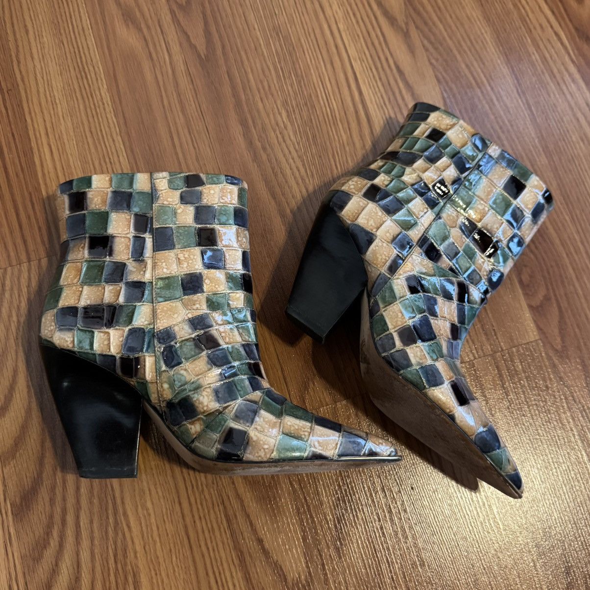 Tory Burch Lila 90mm Painted Hand Embossed Ankle Boots