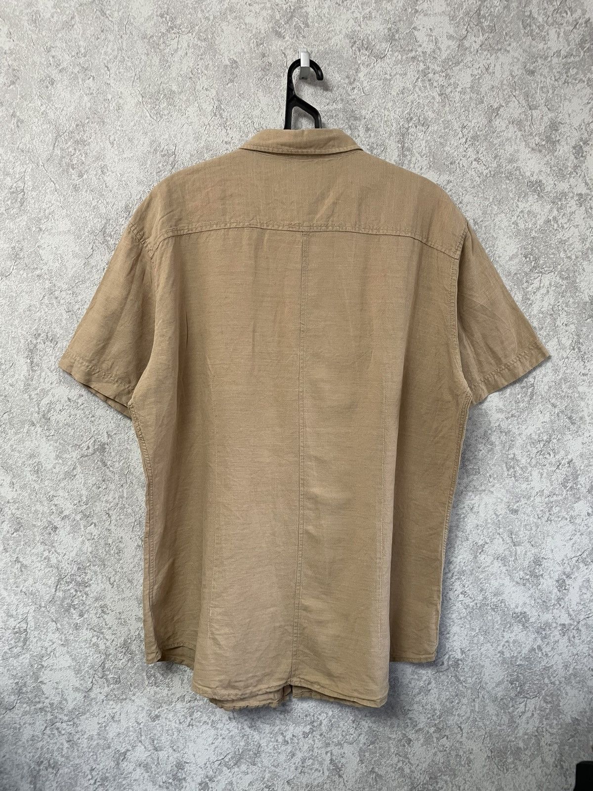 Balmain Balmain Linen/Cotton Brown Short Sleeve Shirt Button Up Size US XL / EU 56 / 4 - 11 Thumbnail