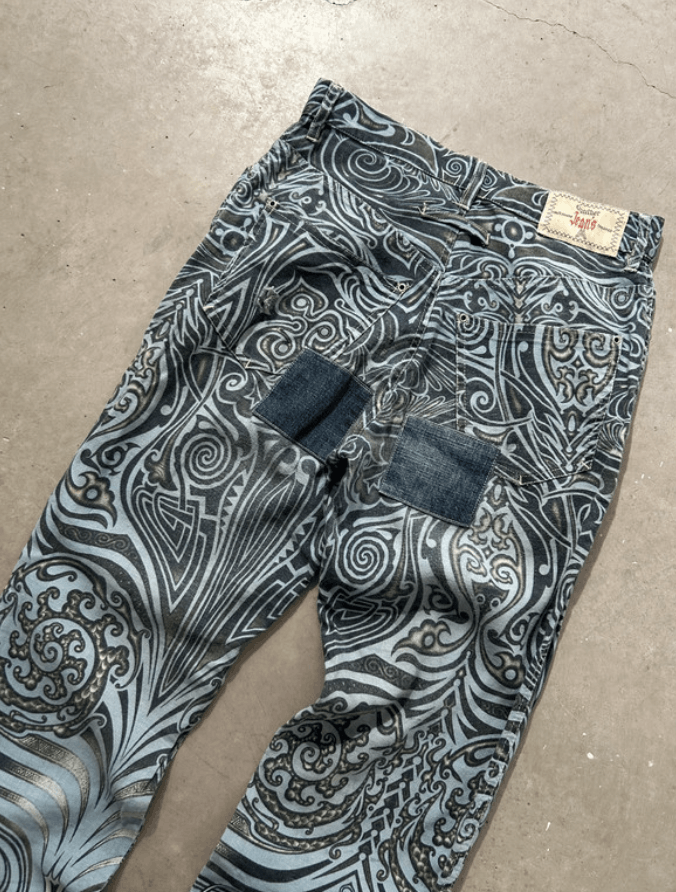 Jean × Jean Paul Gaultier Jean Paul Gaultier Jeans Graphic Tribal Denim Tattoo EX0124 Size 25" / US 0 / IT 36 - 12 Thumbnail