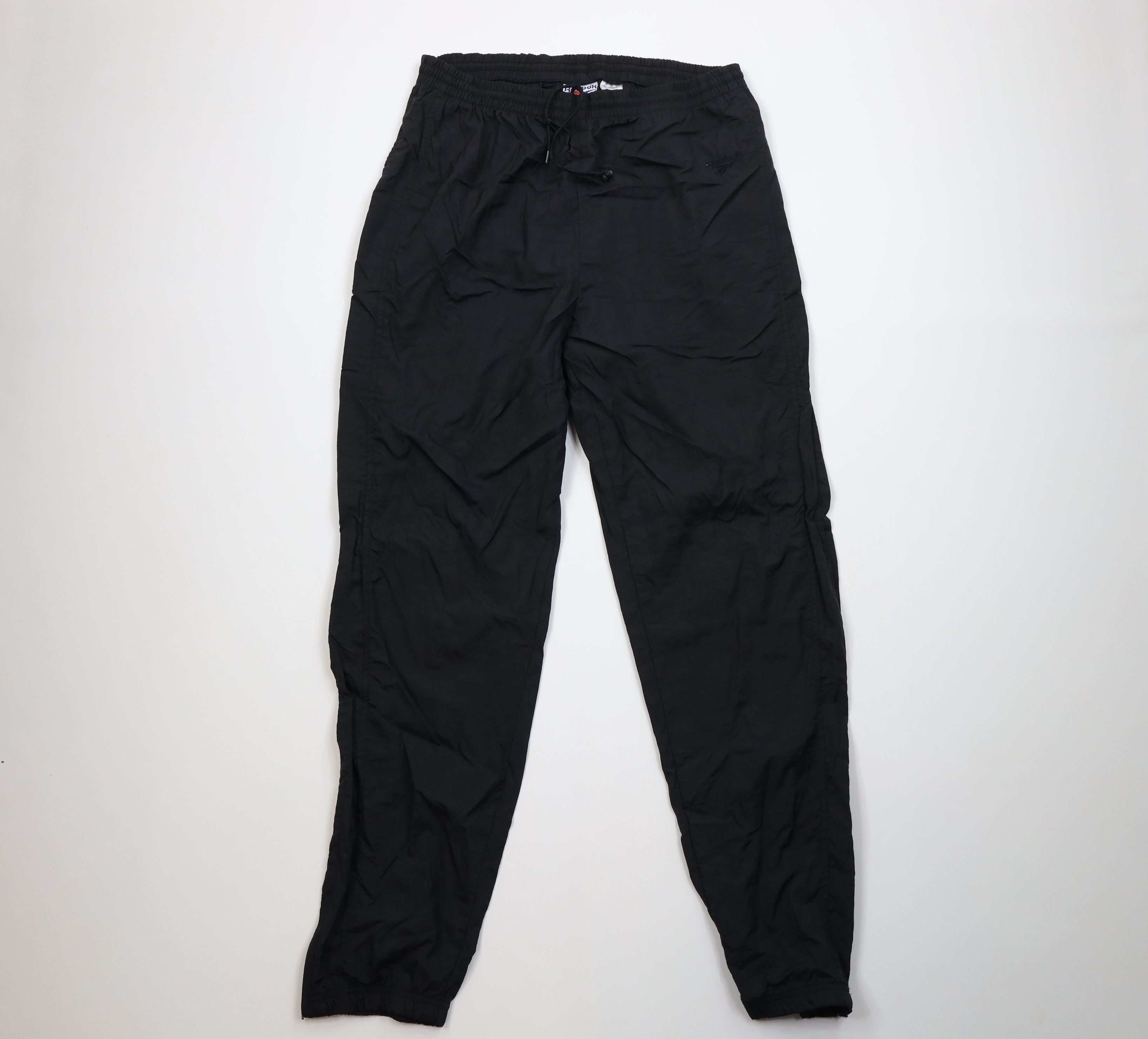 Reebok Vintage 90s Reebok Spell Out Windbreaker Joggers Pants Black Size US 36 / EU 52 - 1 Thumbnail