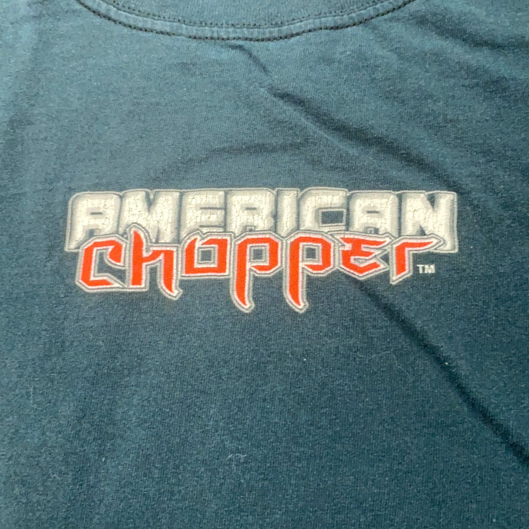 Vintage American Chopper T-Shirt Mens Medium Blue Short Sleeve Crew Neck Bike Motorcycle Graphic Print Vintage Leather Jacket Tee Size US M / EU 48-50 / 2 - 3 Thumbnail