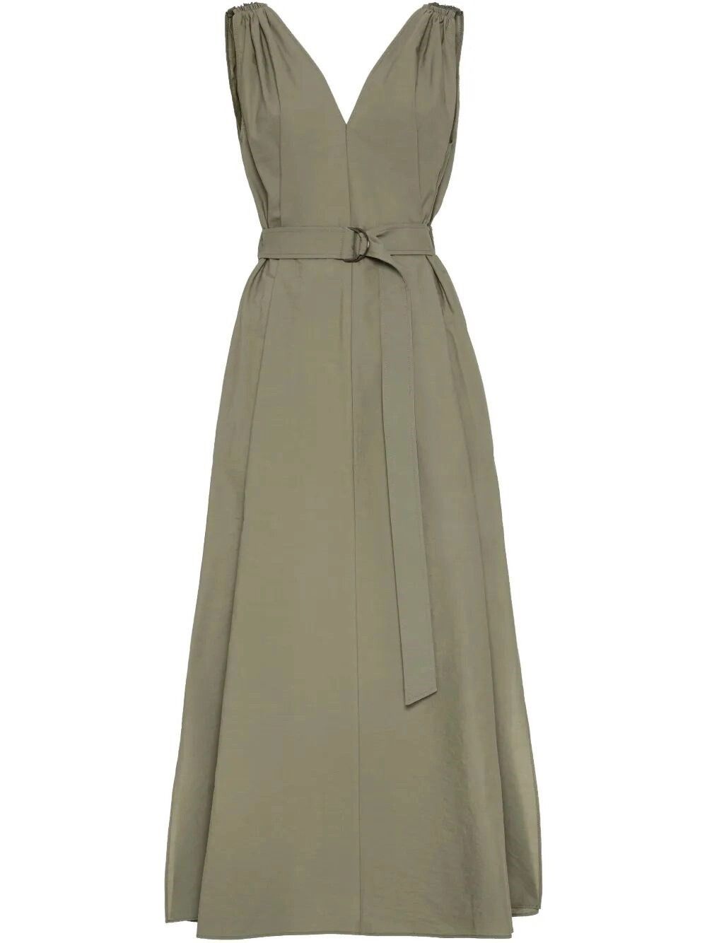 Belted Dress With Monili Shoulder