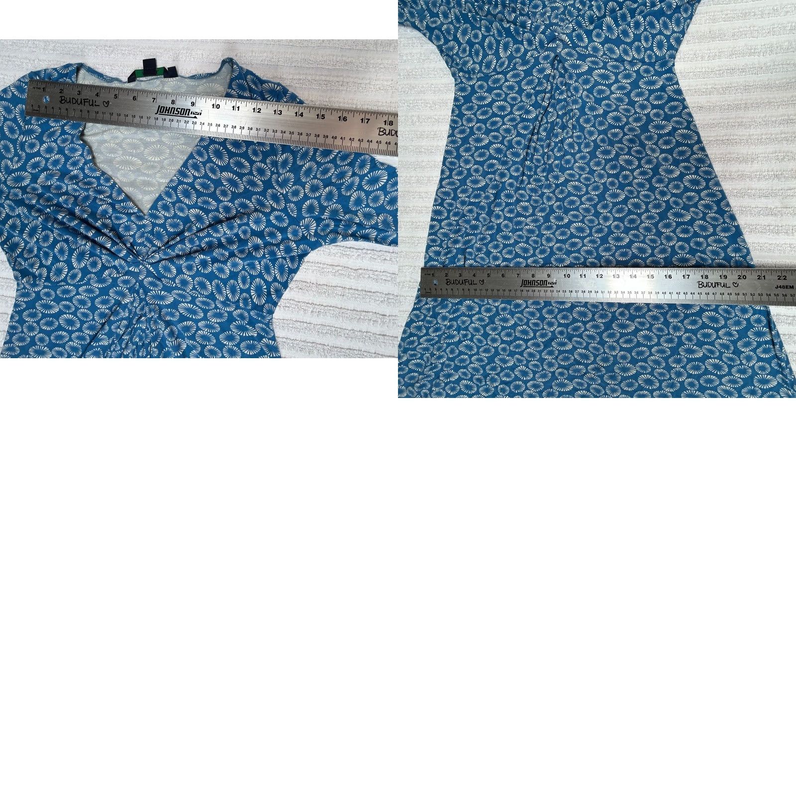 Boden Boden Dress Womens 12R Blue Jersey Stretch Midi Skater Classic Preppy Geometric Size XL / US 12-14 / IT 48-50 - 8 Thumbnail
