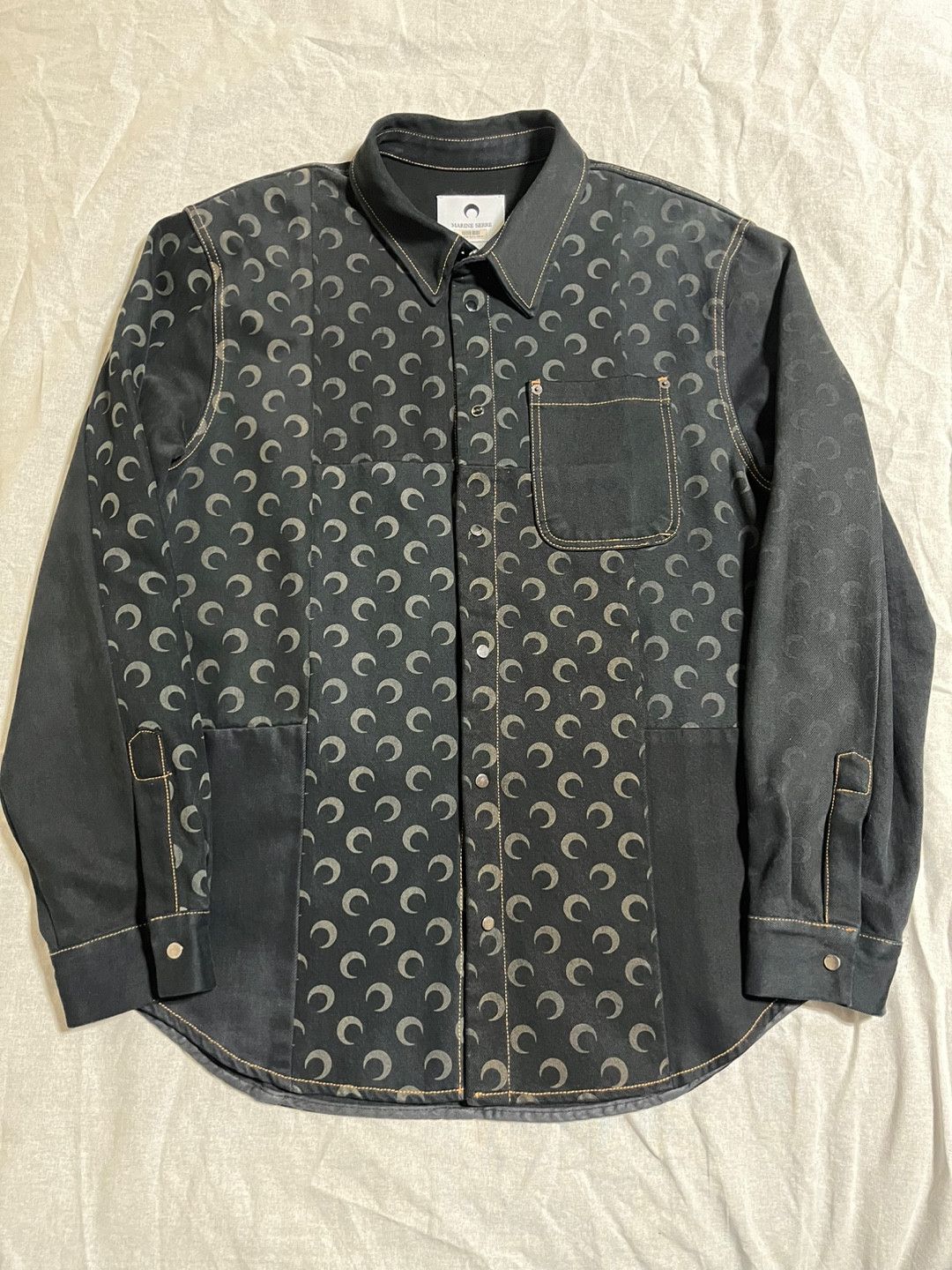 Marine Serre Marine Serre Regenerated Denim Shirt Jacket / Black Size US L / EU 52-54 / 3 - 1 Thumbnail