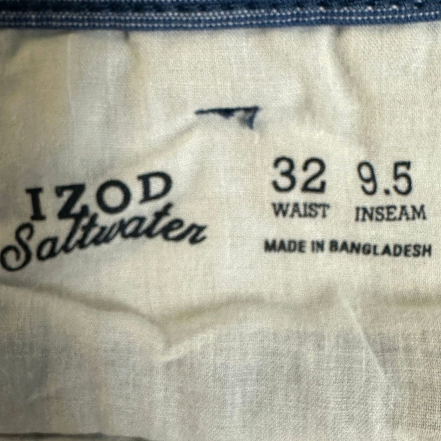 Izod IZOD Saltwater Shorts Khaki 32X9.5 Blue Stripes Chino Pocket Relaxed Classic NEW Size US 32 / EU 48 - 3 Thumbnail