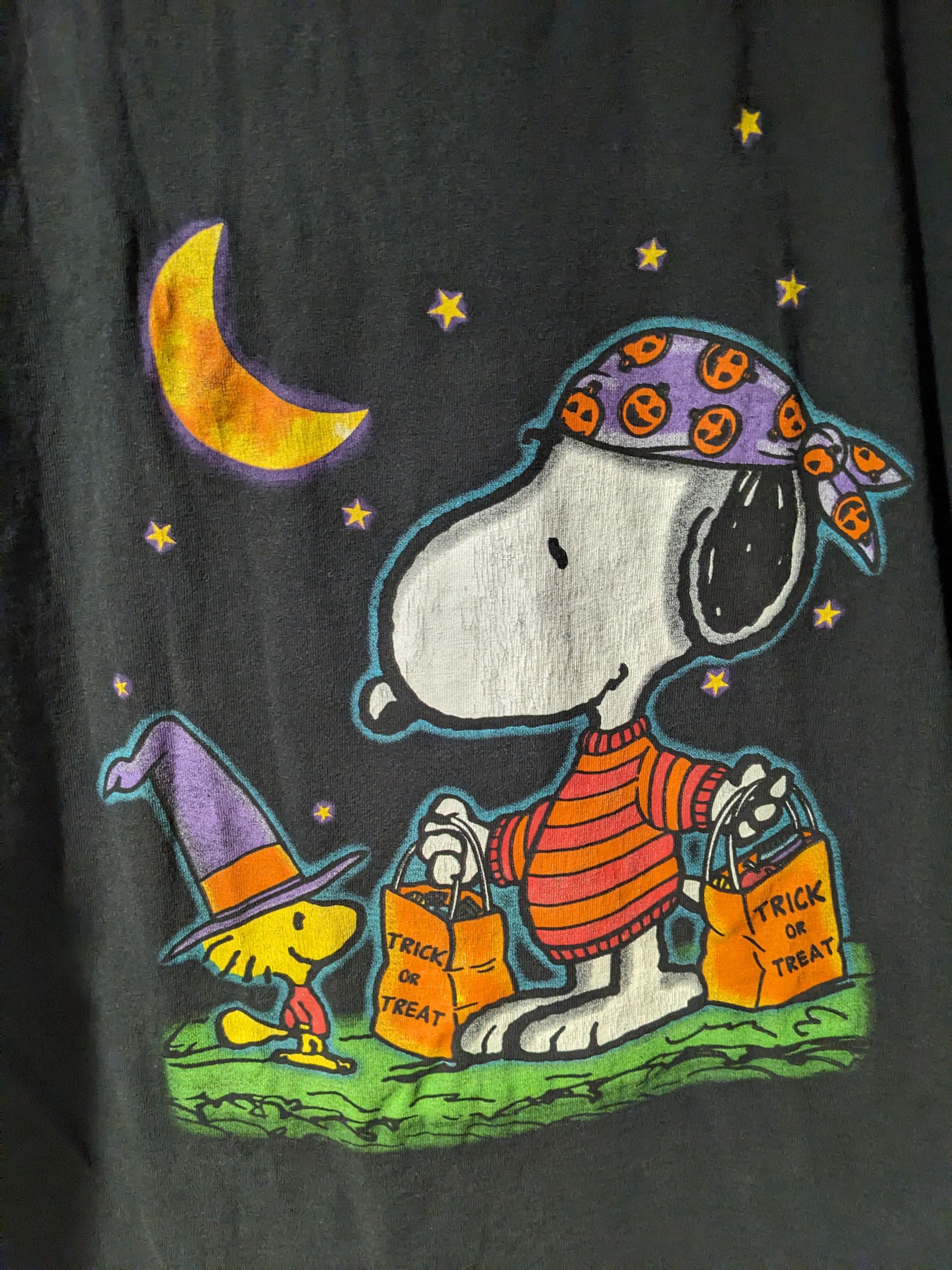 Peanuts × Vintage Vintage 90s Snoopy Woodstock Halloween Trick Treat T-Shirt Size US XL / EU 56 / 4 - 2 Thumbnail