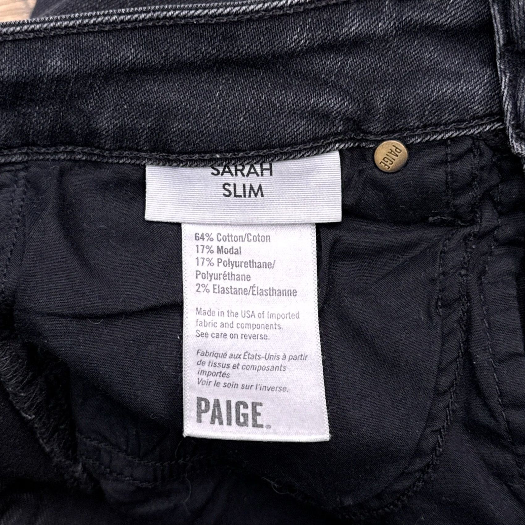 Paige Paige Jeans Slim Womens 26 Black High Rise Stretch Denim 5-Pocket Logo Straight City Vintage: No Mens Womens Size 26" / US 2 / IT 38 - 5 Thumbnail