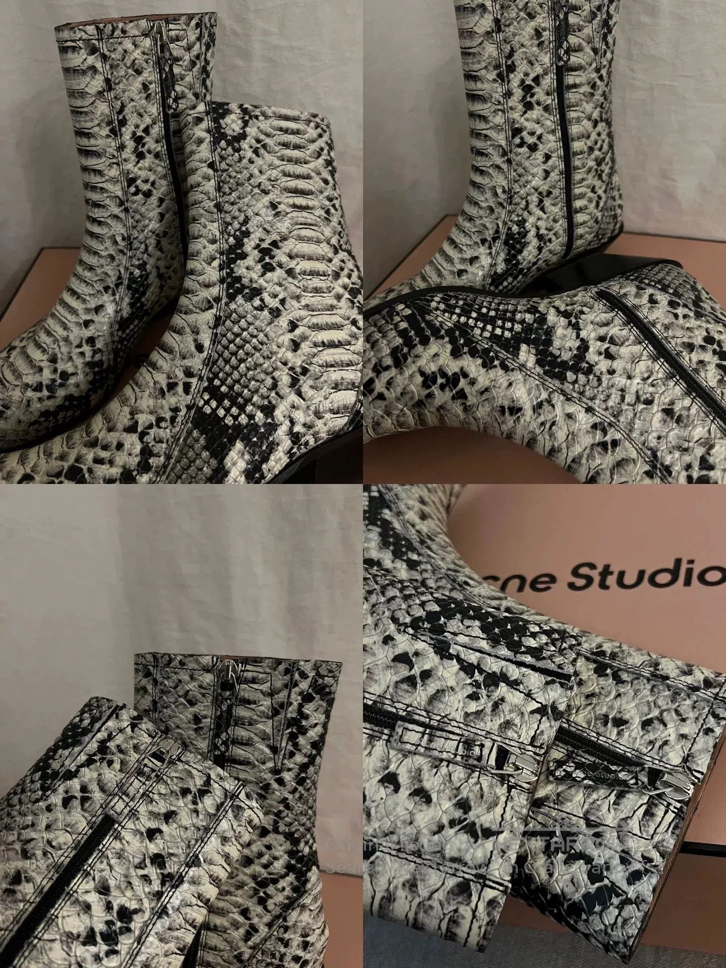 Acne Studios Acne Studios White Snakeskin Chelsea Boots. Size US 7 / IT 37 - 7 Thumbnail