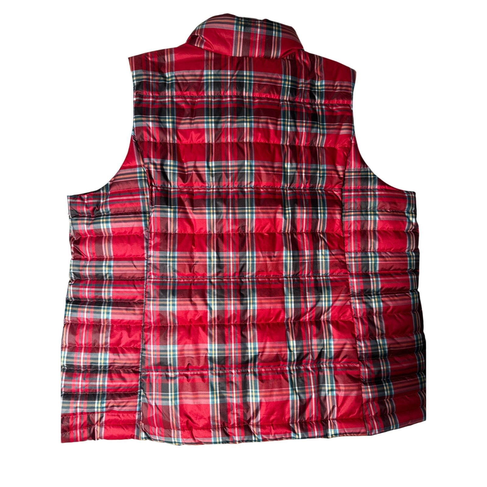 Lands' End Lands End Down Puffer Vest 1X Red Plaid Tartan Size XXL / US 16-18 / IT 52-54 - 4 Thumbnail