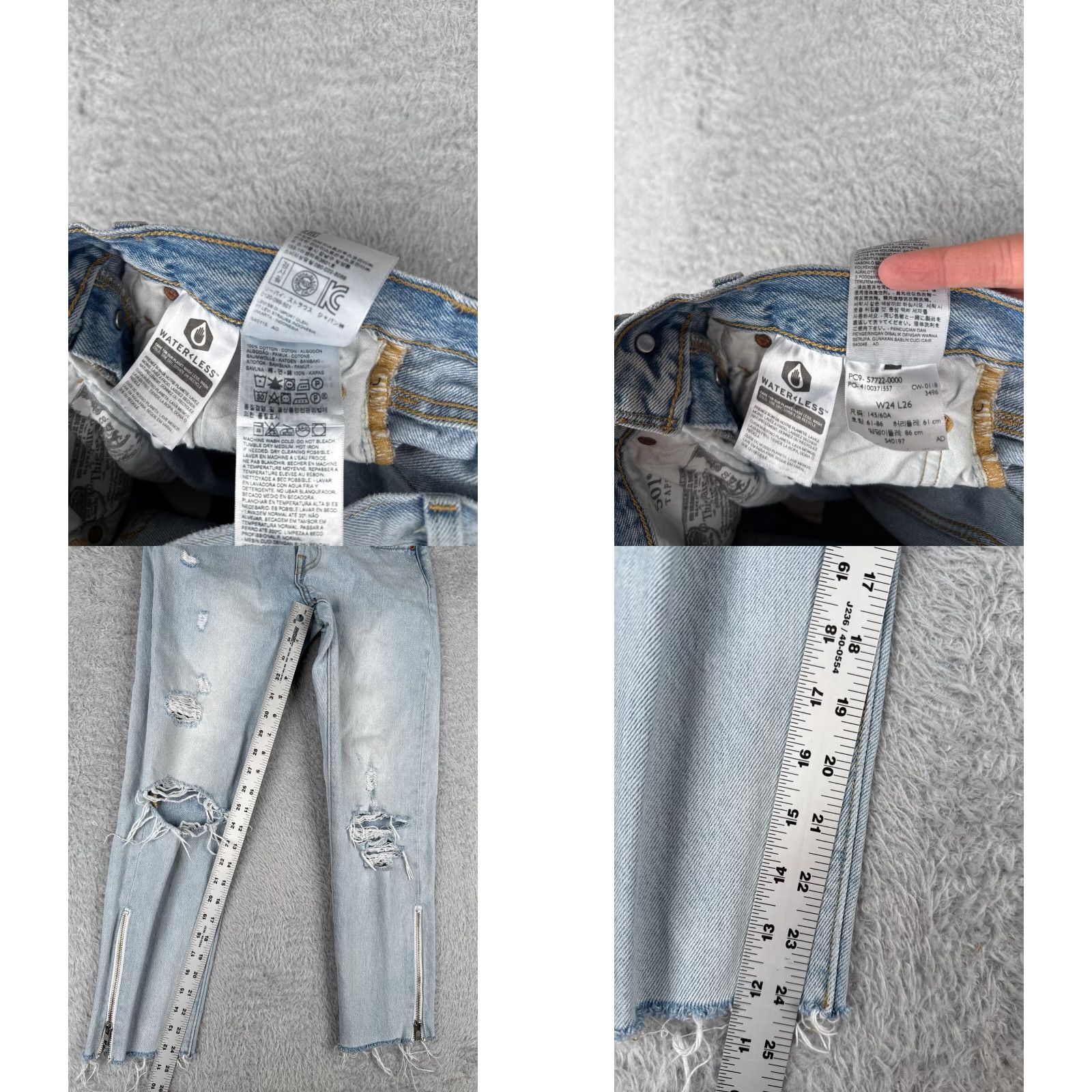 Levi's Levi's 501 XX Jeans Women Blue Denim Slim Regular 24x26 Ankle Zip Button Fly Vintage? No. 26X24 Product Line Levi's 500 Series jeans Size 42" / US 20 - 8 Thumbnail