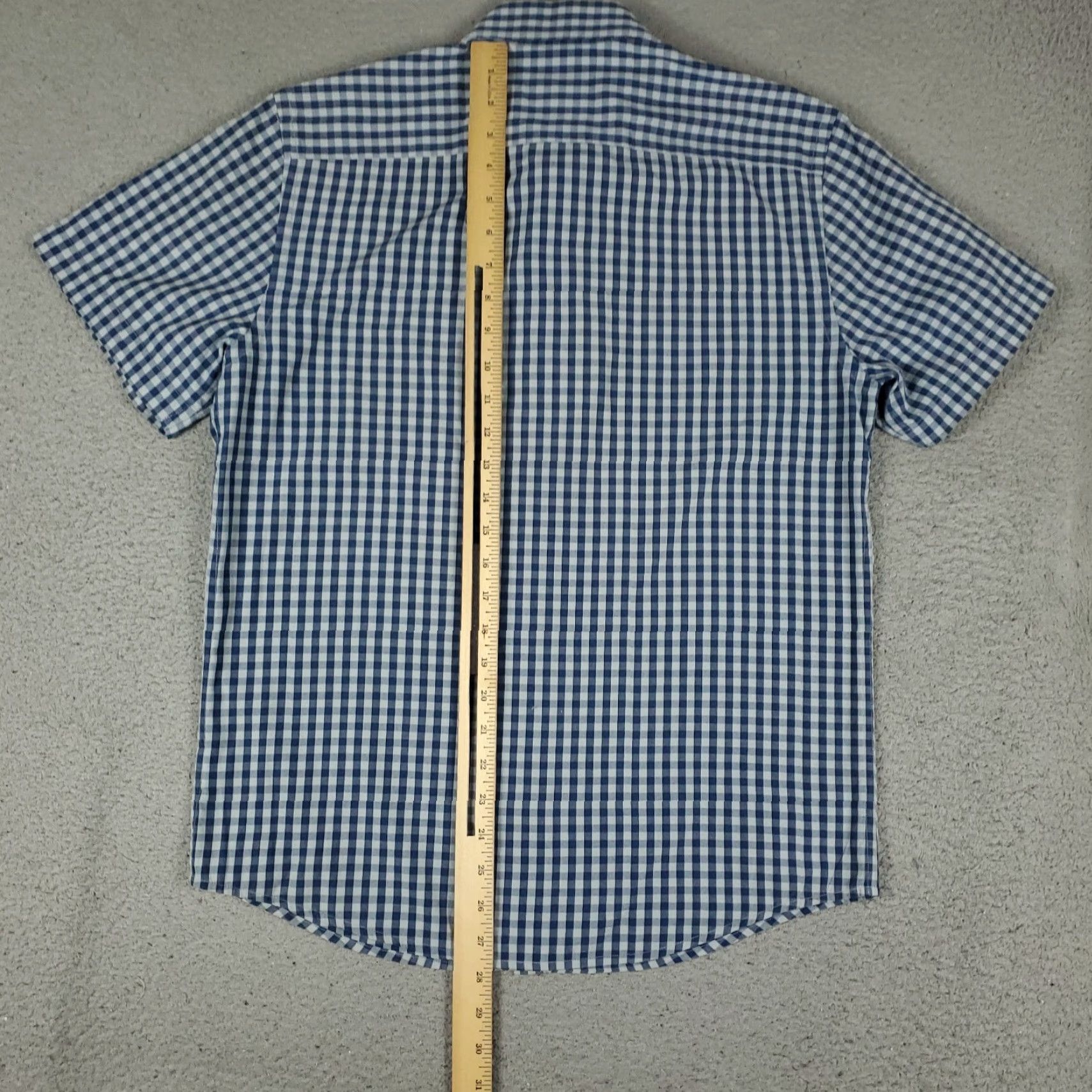 UNTUCKit UNTUCKit Shirt Mens Medium Blue Check Slim Fit Button Up Short Sleeve Size US M / EU 48-50 / 2 - 3 Thumbnail