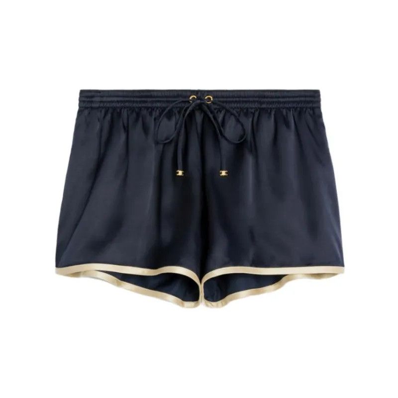 Celine o1w1db10125 2P998164I Flowing Satin Mini Short in Blue Size 27" / US 4 / IT 40 - 1 Thumbnail