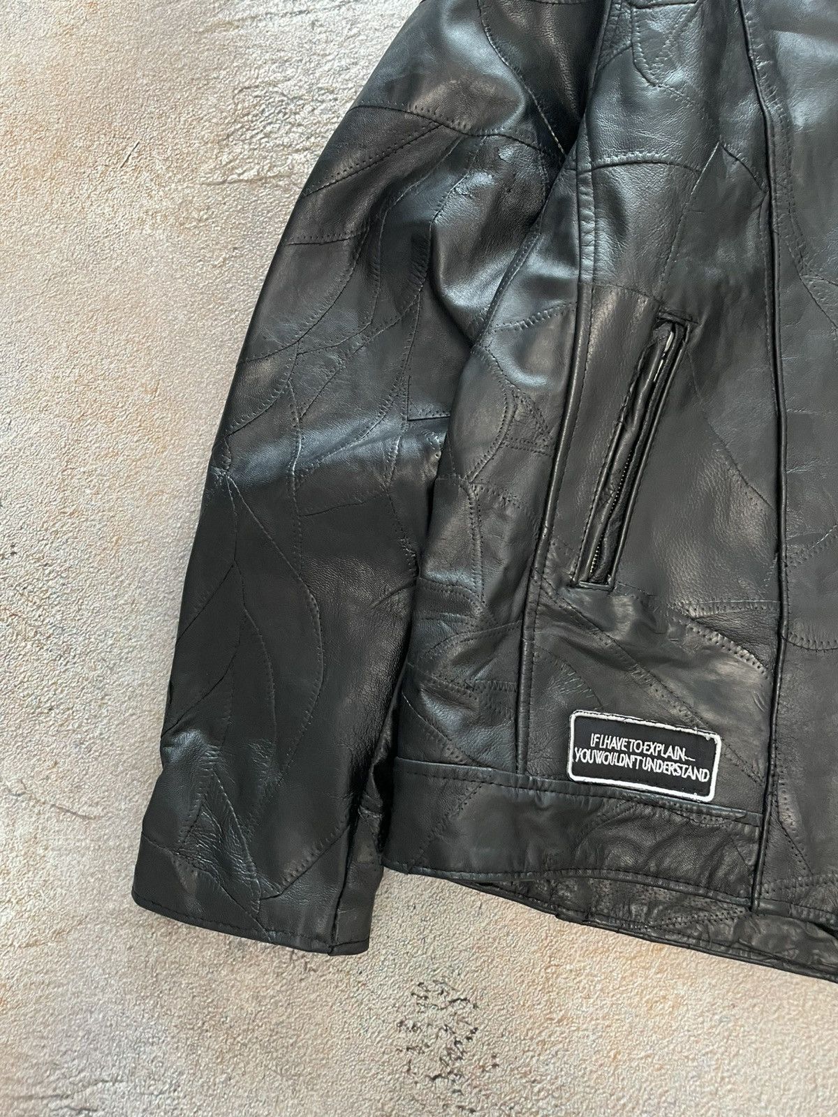 Genuine Leather Vintage Buffalo USA Flag Leather Biker Jacket Size US XL / EU 56 / 4 - 6 Thumbnail