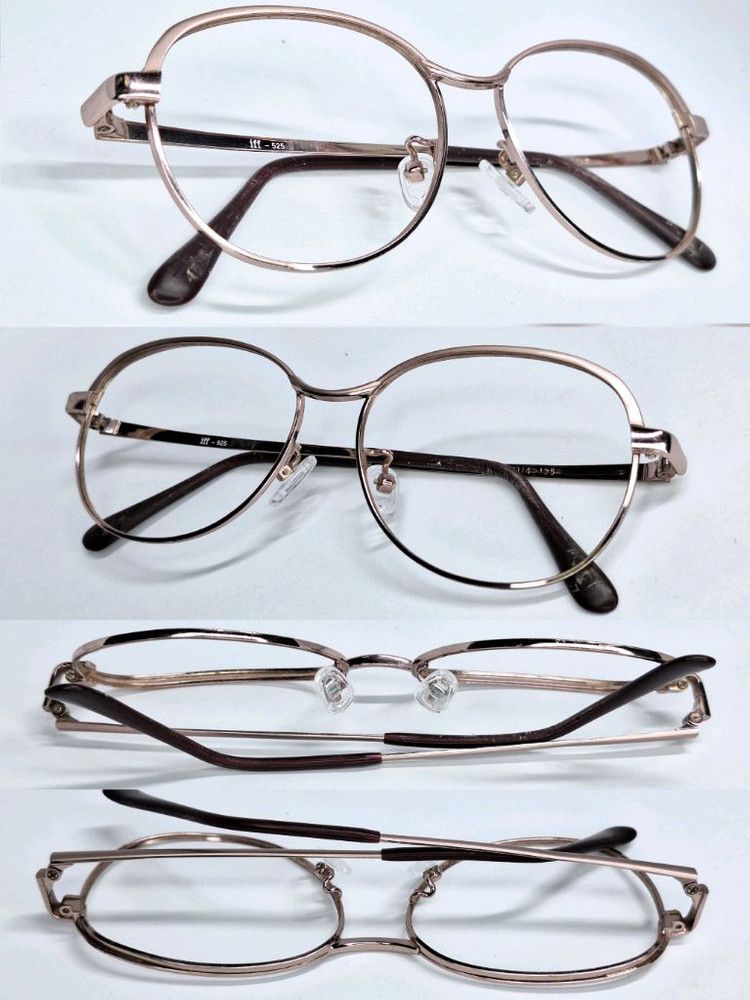 Other VINTAGE FFF-525 Rose Gold TITAN Slim Boston Glasses 52mm Size ONE SIZE - 8 Thumbnail