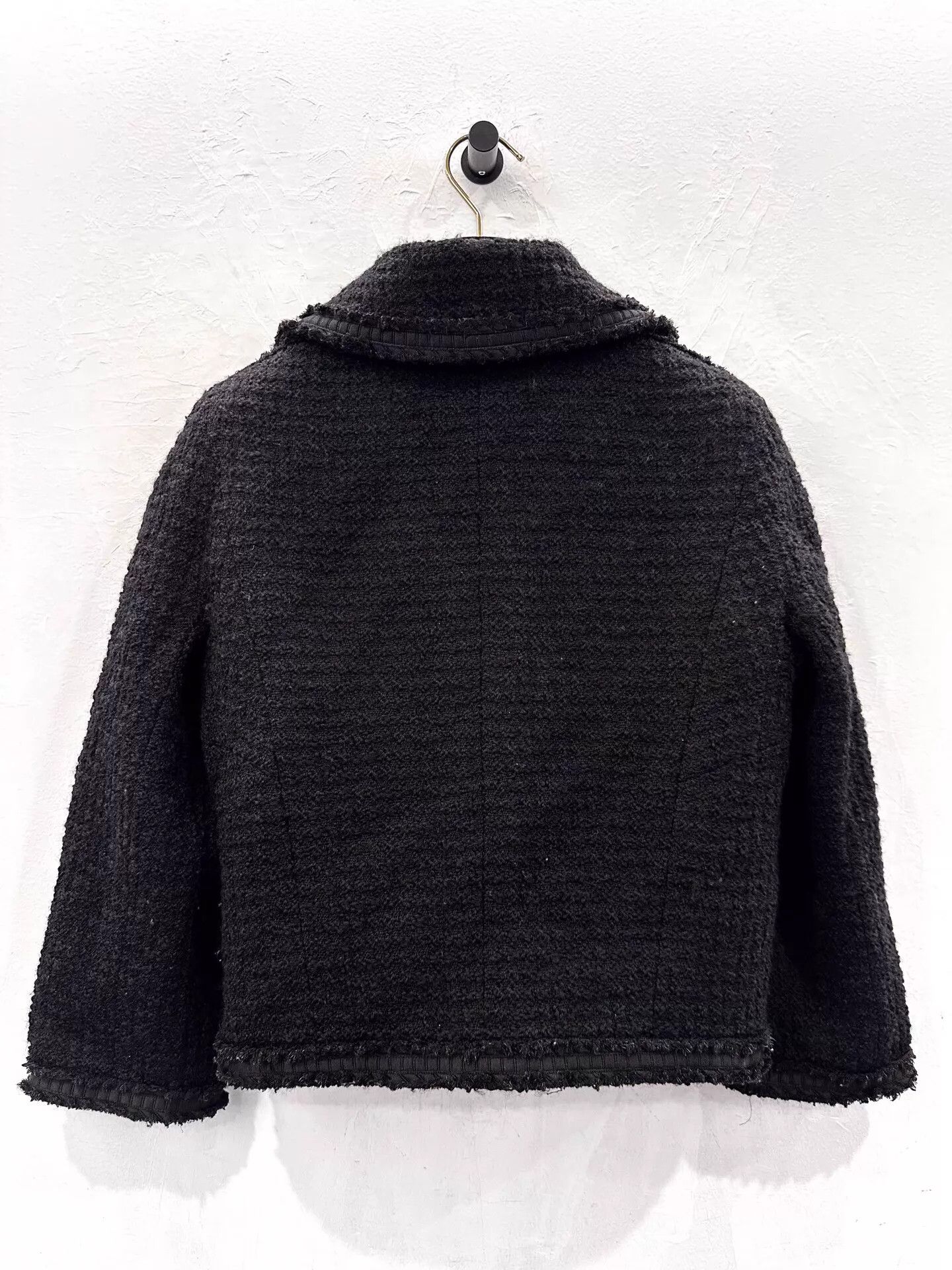 Chanel Chanel Women's Black Tweed Silver Quilted CC Button Jacket Size XS / US 0-2 / IT 36-38 - 2 Thumbnail