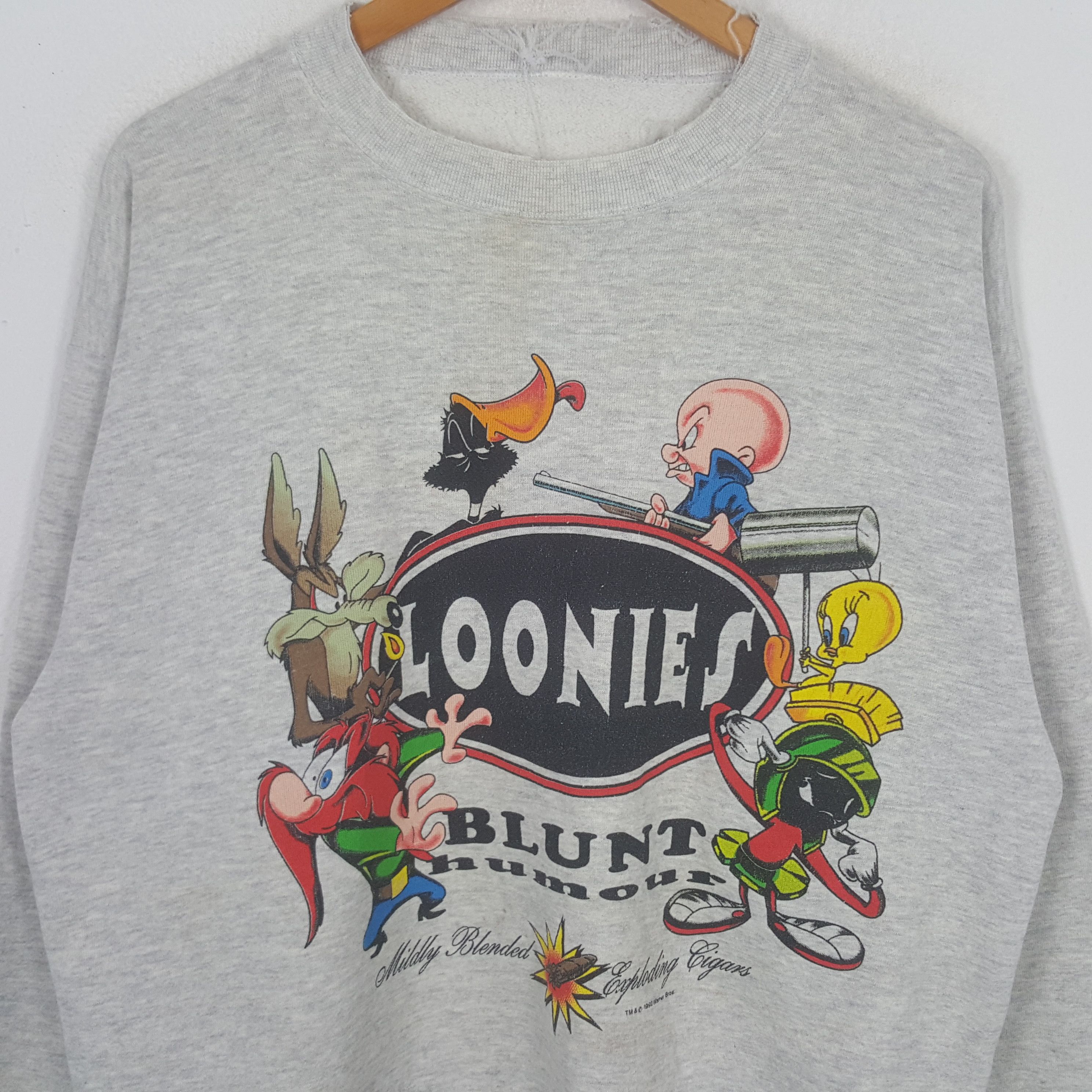 Warner Bros Vintage 90's Loonies Blunt Humour Sweatshirt C298N6 Size US L / EU 52-54 / 3 - 2 Thumbnail
