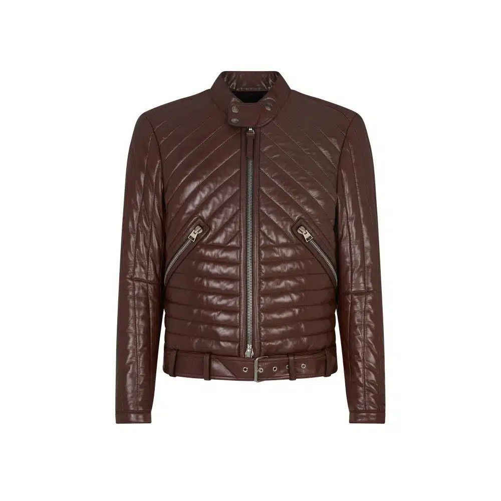 Tom Ford o1loc1c1024 LBQ001 Biker Leather Jacket in Brown Size US M / EU 48-50 / 2 - 1 Thumbnail