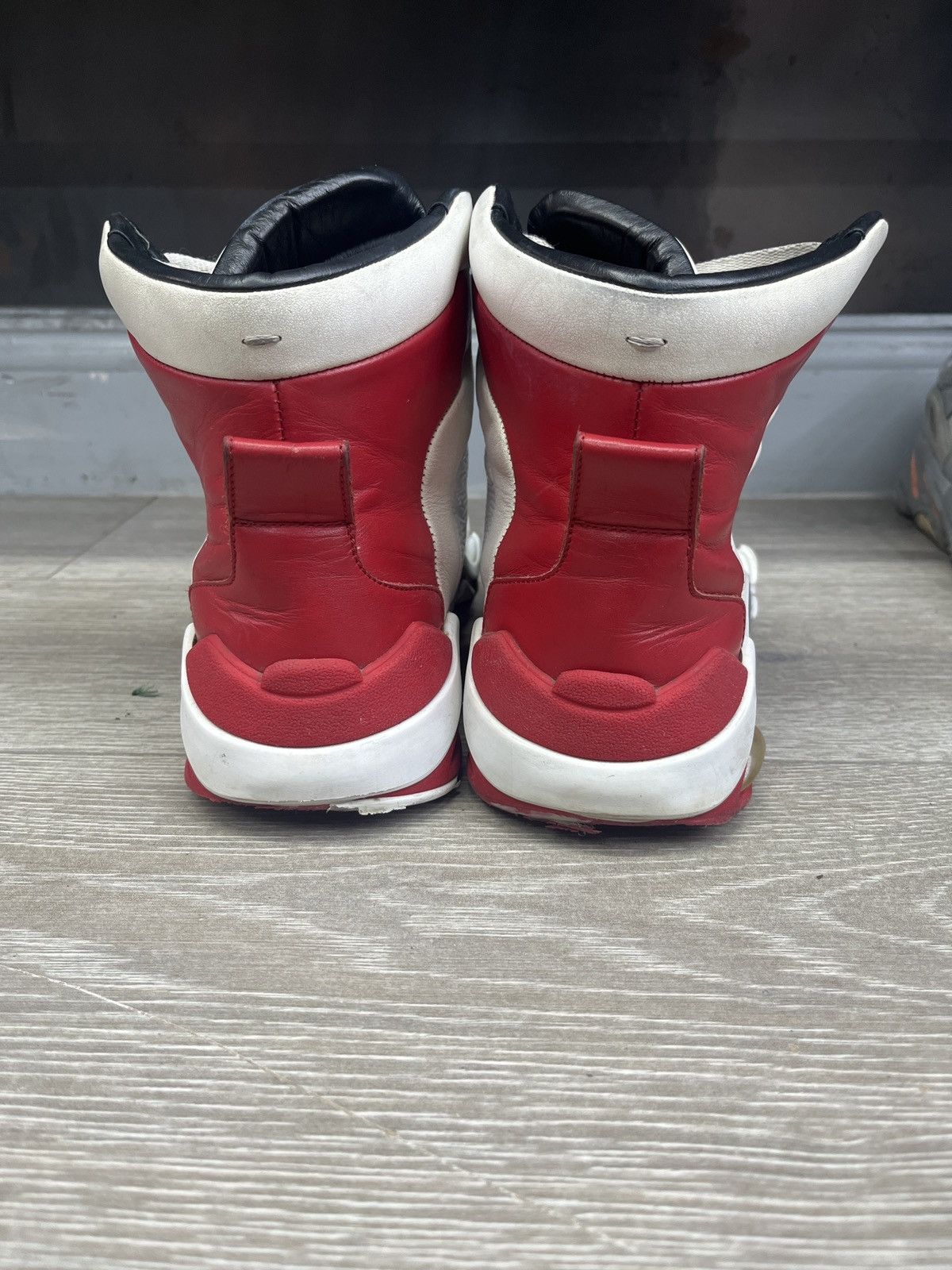 Maison Margiela Maison Margiela Red & White New Evolution High Top Sneakers Size US 8 / EU 41 - 3 Thumbnail
