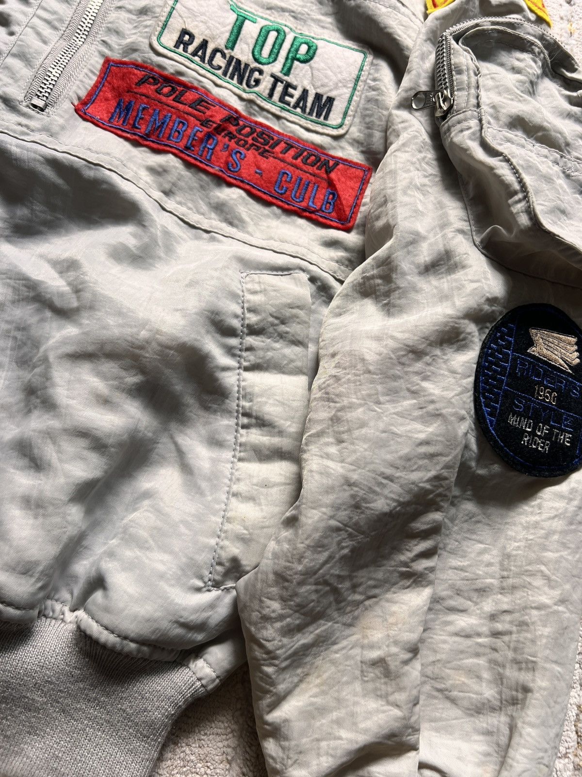 Vintage Vtg Pole Position Top Light Bomber Race Jacket Size US L / EU 52-54 / 3 - 4 Thumbnail