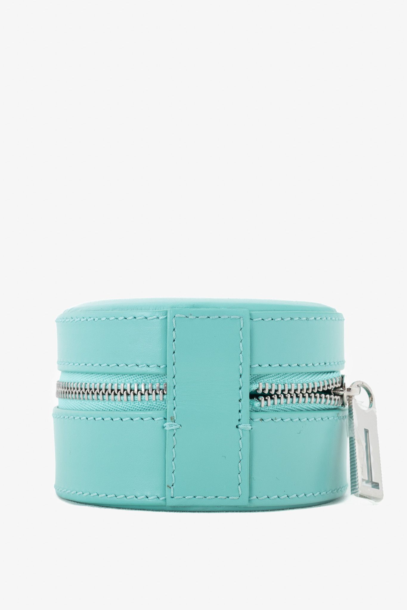 Tiffany & Co. Tiffany & Co. Leather Tiffany Blue Round Jewelry Case Size ONE SIZE - 3 Thumbnail