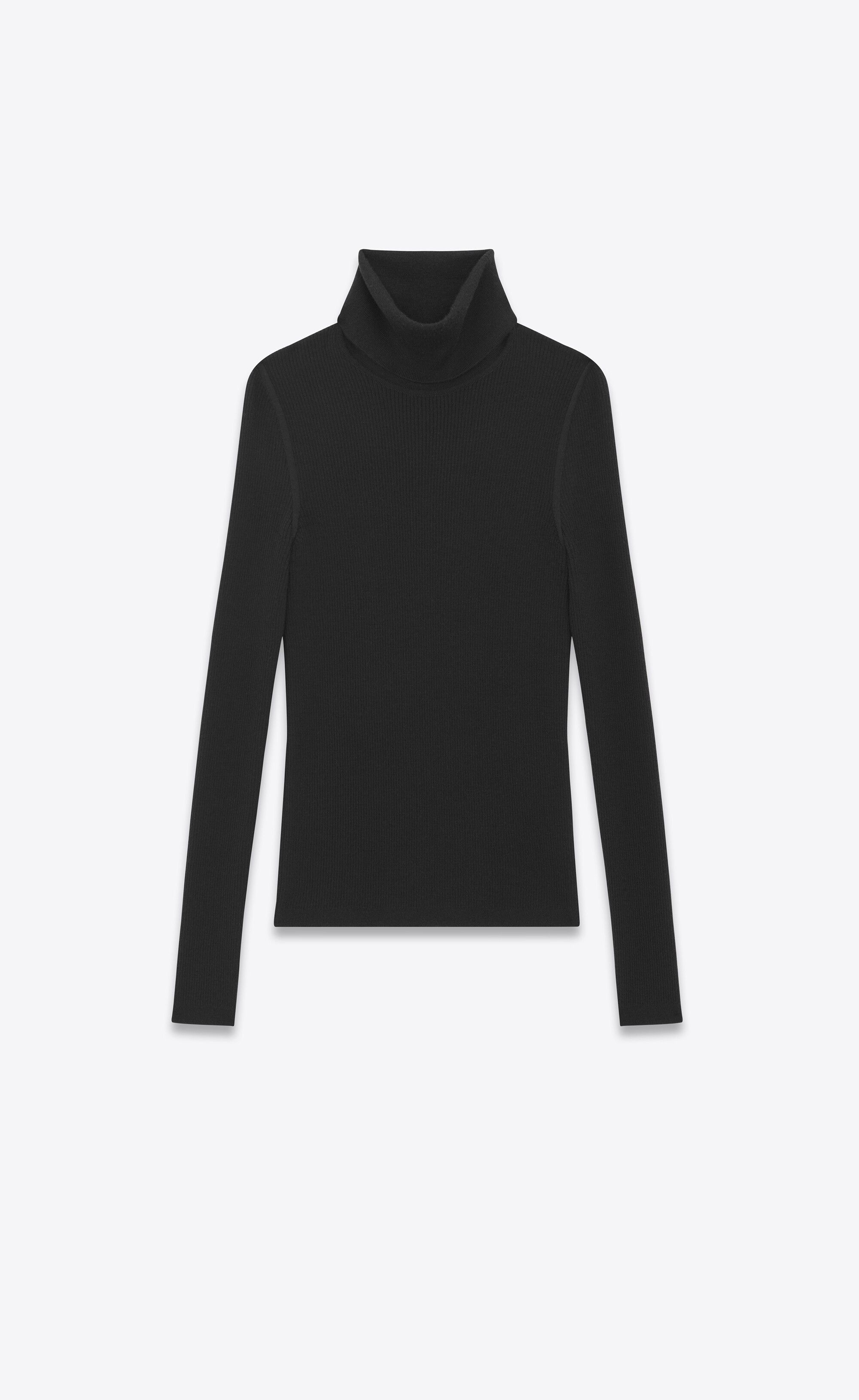 Saint Laurent Paris o1s1wg111224 Turtleneck Sweater Cashmere, Wool Silk in Black Size US S / EU 44-46 / 1 - 1 Thumbnail