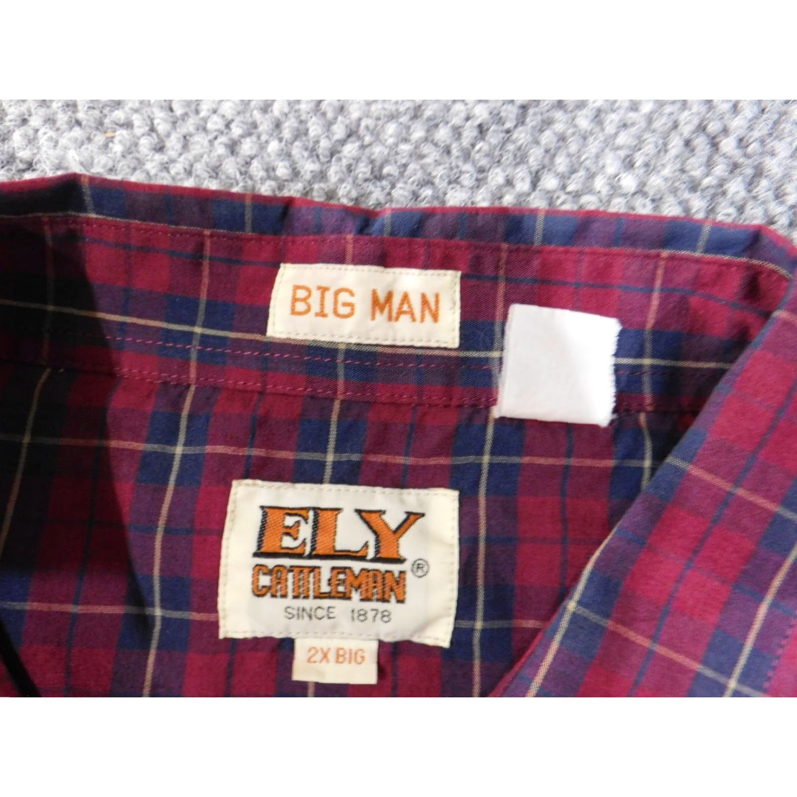 Vintage ely cattleman pearl snap shirt 2XL red big plaid western cowboy rodeo Size US XXL / EU 58 / 5 - 4 Thumbnail