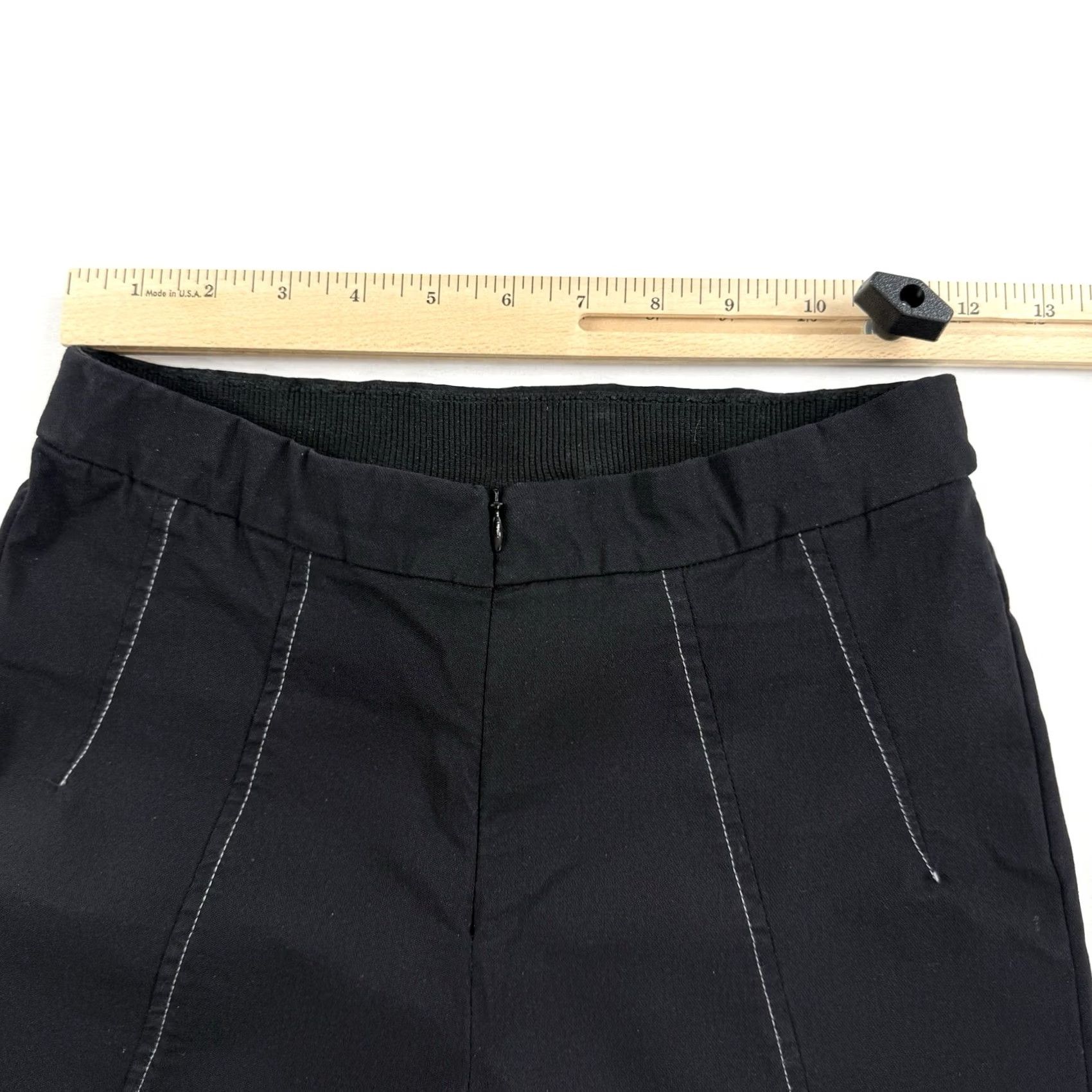Vintage Porto San Francisco Pants Womens 0 Black Cropped Elastic Waistband Tapered City Classic Designer Capsule Size 25" / US 0 / IT 36 - 7 Thumbnail