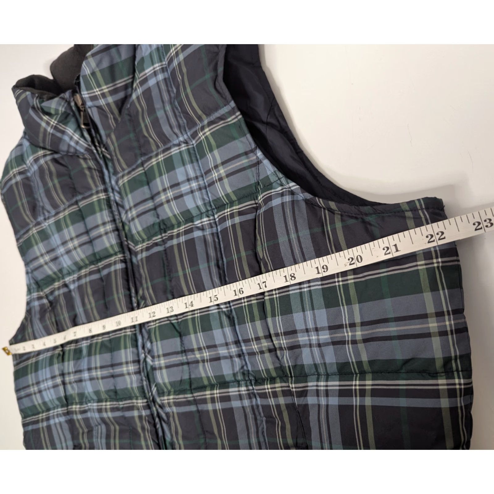 Eddie Bauer VINTAGE Eddie Bauer Premium Goose Down Vest Women's Large Blue Green Plaid Sleeveless Size L / US 10 / IT 46 - 6 Thumbnail