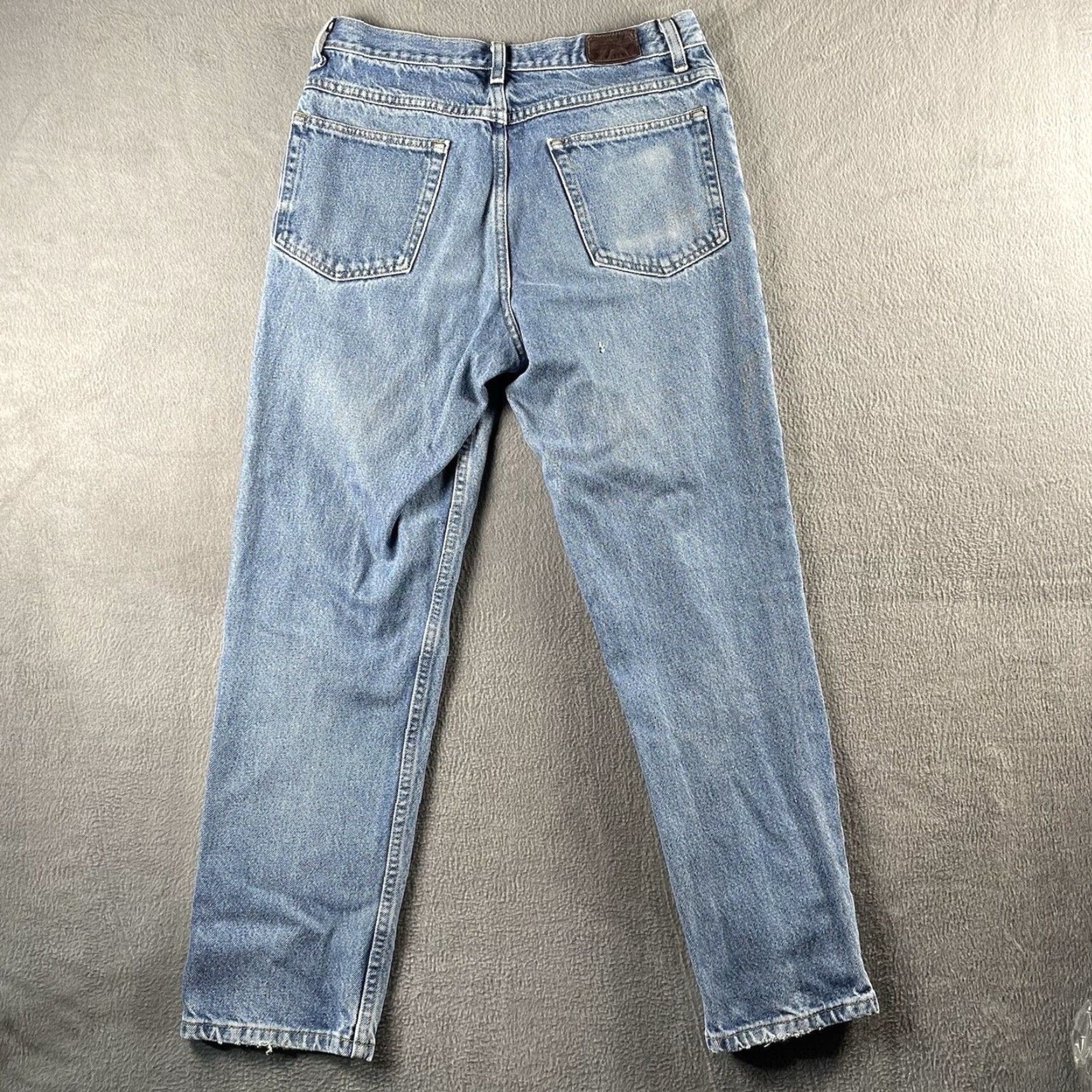 Vintage L.L. Bean Jeans Mens Natural Fit 31x29 Denim Blue Straight Pockets Belt Loops Zip Front Casual Workwear Vintage: No Mens Size US 32 / EU 48 - 7 Thumbnail