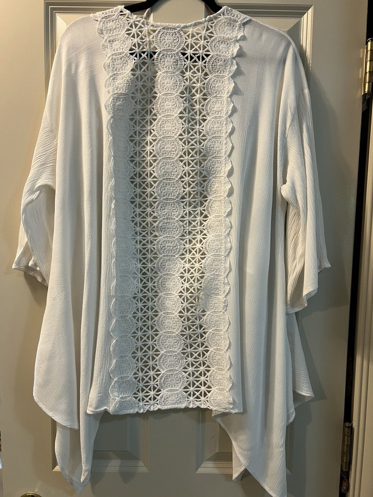 Other dee elle White Cotton Crochet Lace Kaftan Size ONE SIZE - 5 Thumbnail
