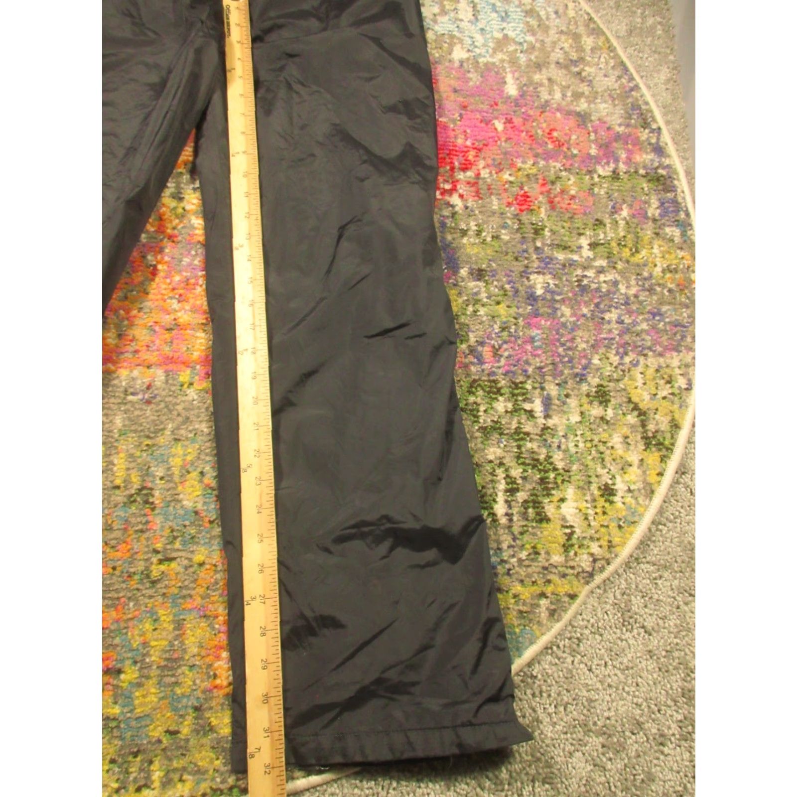 Vintage VTG REI Gor Tex Rain Pants Mens L Black Lightweight Packable Zip Ankles USA Size US 33 - 7 Thumbnail
