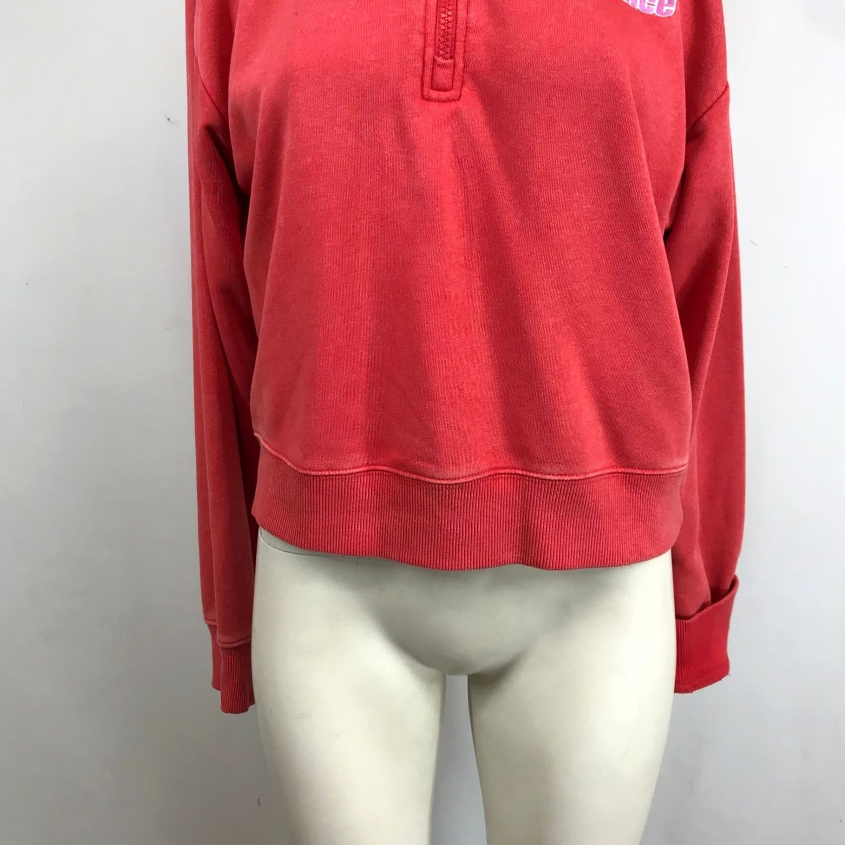 Prince Prince Pickleball Womens Red Quarter Zip Cropped Sweatshirt M Logo Pullover Size M / US 6-8 / IT 42-44 - 3 Thumbnail