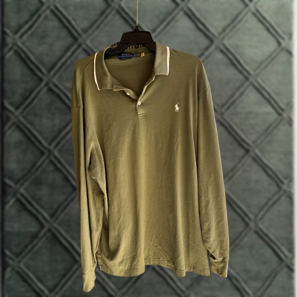 Polo Ralph Lauren Polo Ralph Lauren Polo Shirt Men Olive Green Long Sleeve Classic Fit 2XL Size US XXL / EU 58 / 5 - 1 Thumbnail