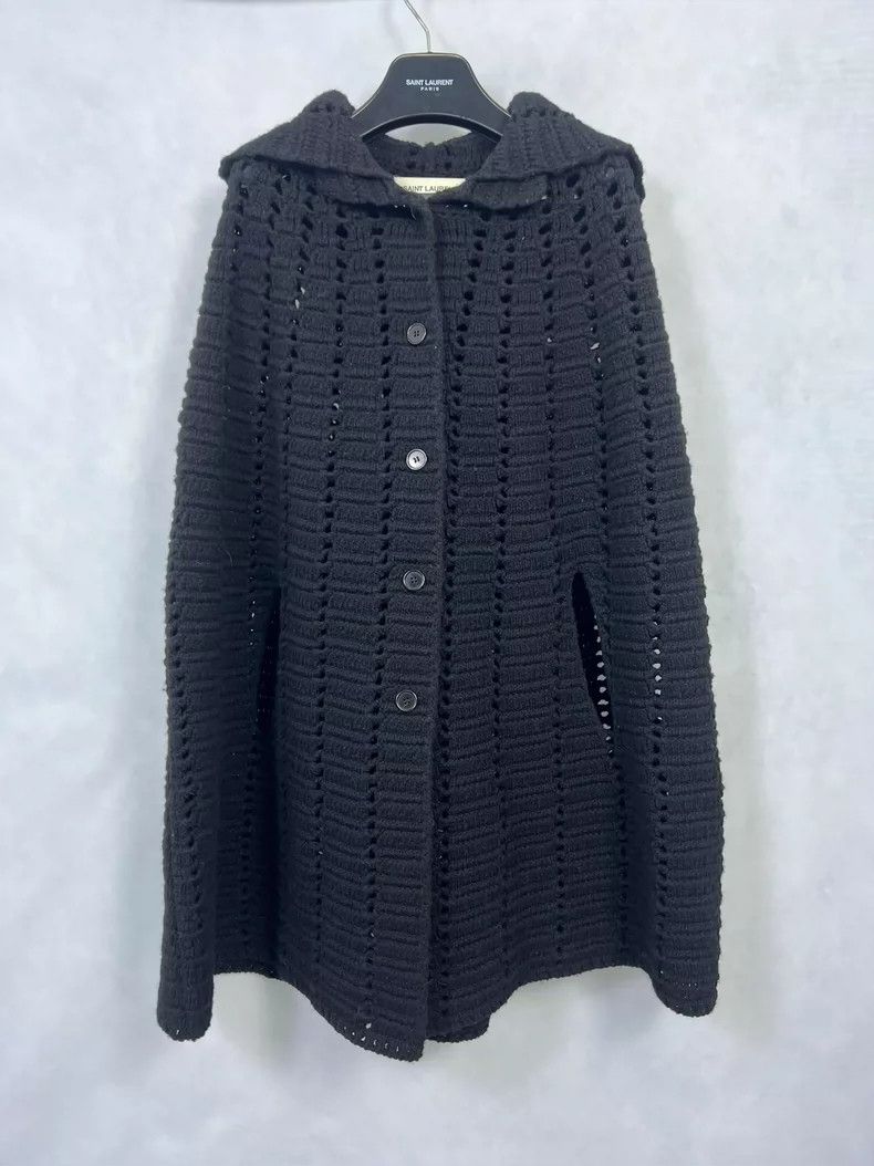 Saint Laurent 13fw first year slub wizard breasted hooded c