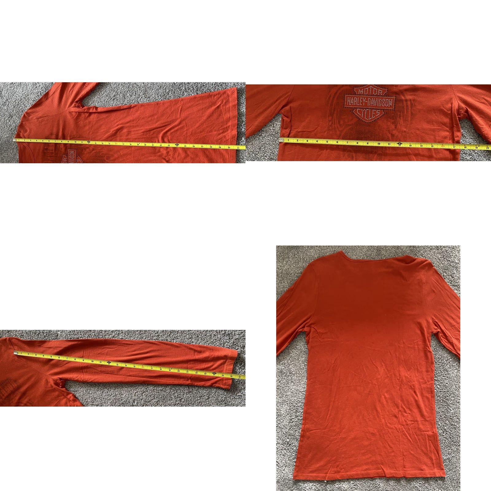 Harley Davidson Harley-Davidson Shirt Women’s Long Sleeve Orange Bedazzled XL Rhinestone RK Stratman Motorcycle Biker Classic Pullover X-Large Size XL / US 12-14 / IT 48-50 - 10 Thumbnail