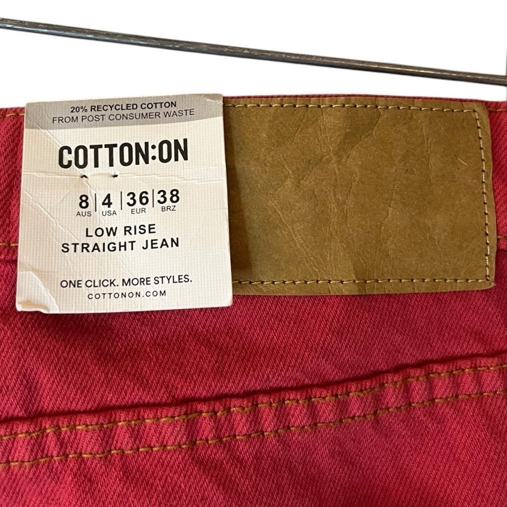 Cotton On NWT Cotton-On Low Rise Straight Leg Denim Jeans Sz 4 Size 27" / US 4 / IT 40 - 3 Thumbnail