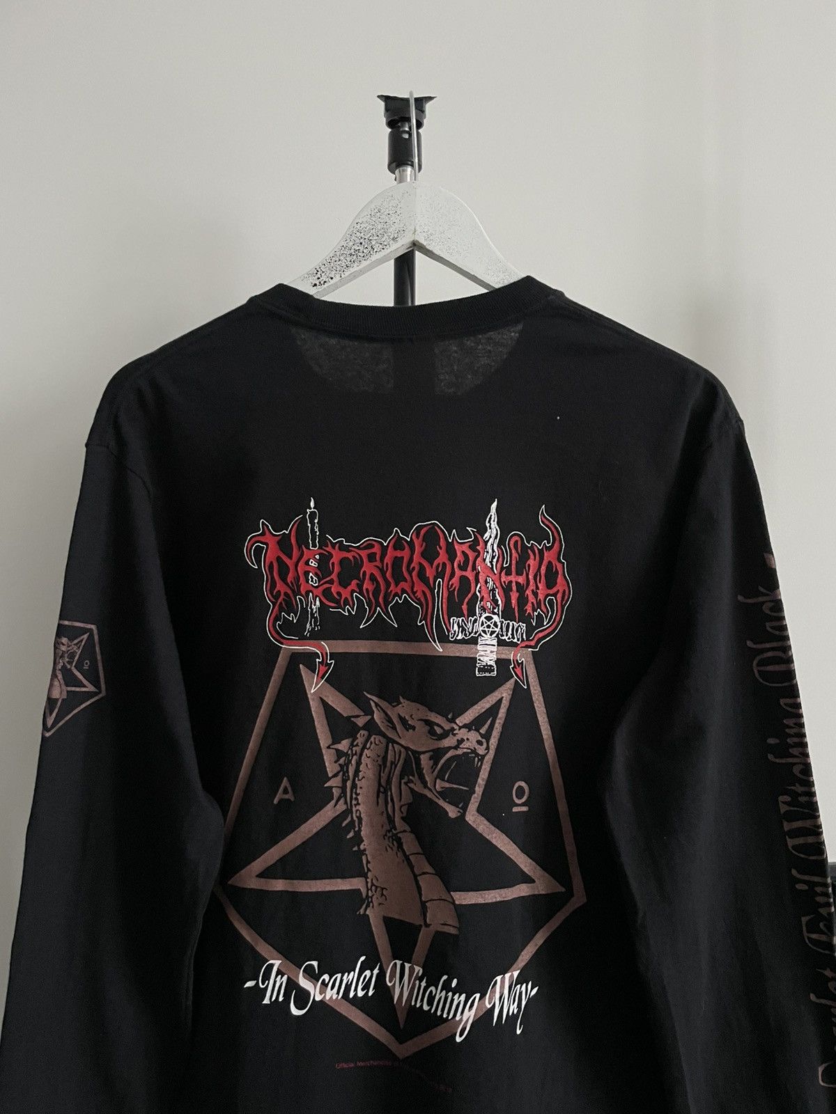 Band Tees Necromantia Scarlet Evil Witching Black Long Sleeve Shirt Size US M / EU 48-50 / 2 - 4 Thumbnail