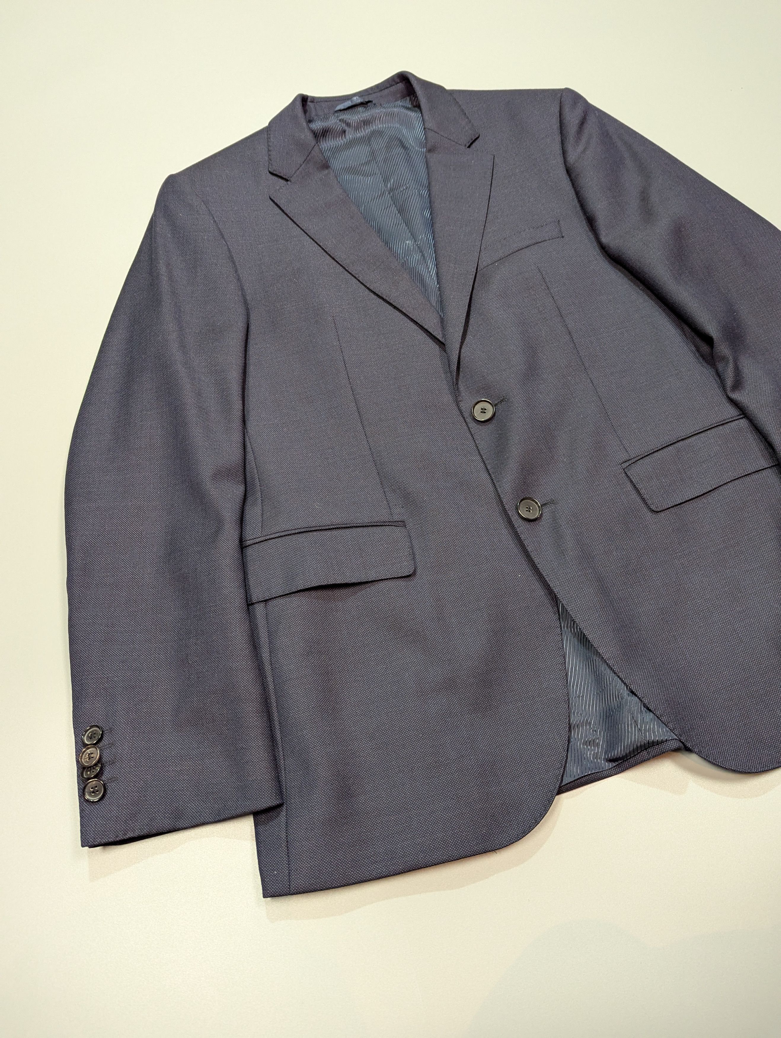 Ermenegildo Zegna × Hugo Boss HUGO BOSS Ermenegildo ZEGNA Authentic Wool Dark Gray Blazer Size 38R - 2 Thumbnail