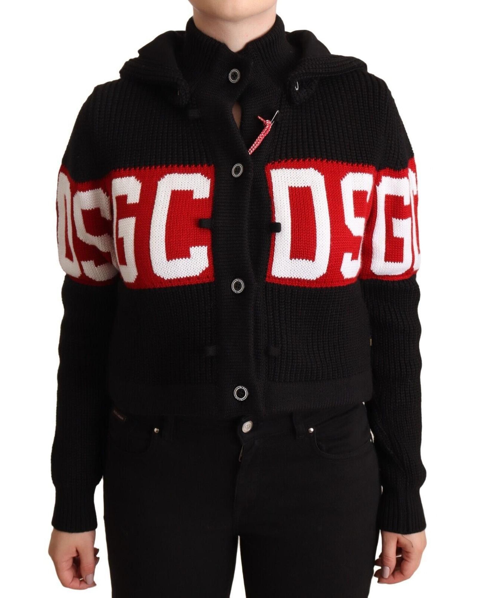 image of Gcds Button Down Logo Cardigan Jacket in Black, Women's (Size Small)