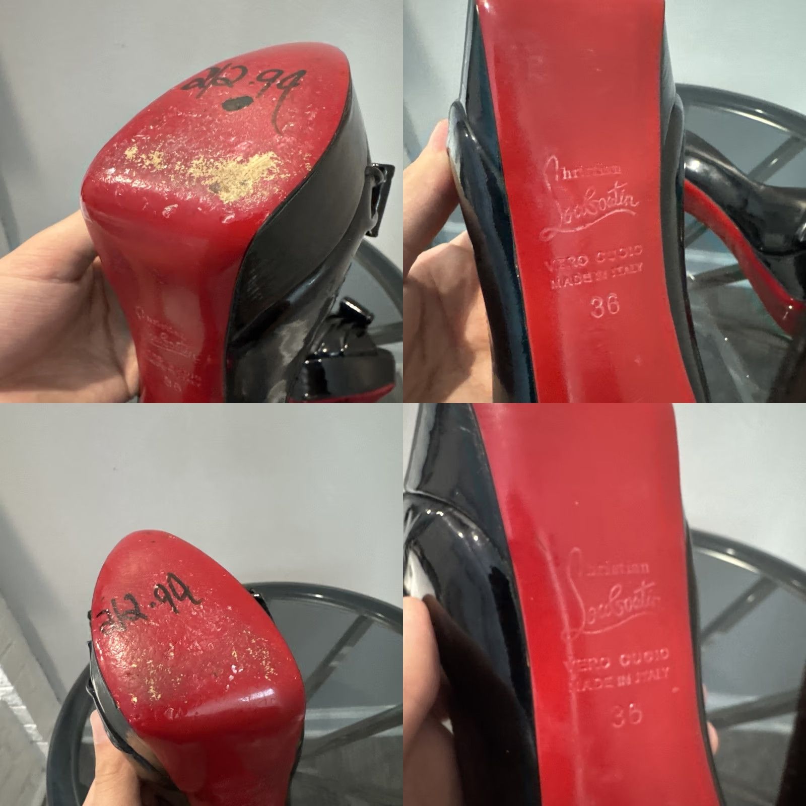Christian Louboutin Christian Louboutin Pump Womens Black Patent Leather Madame Butterfly Peep Toe Pumps Size US 6 / IT 36 - 11 Thumbnail