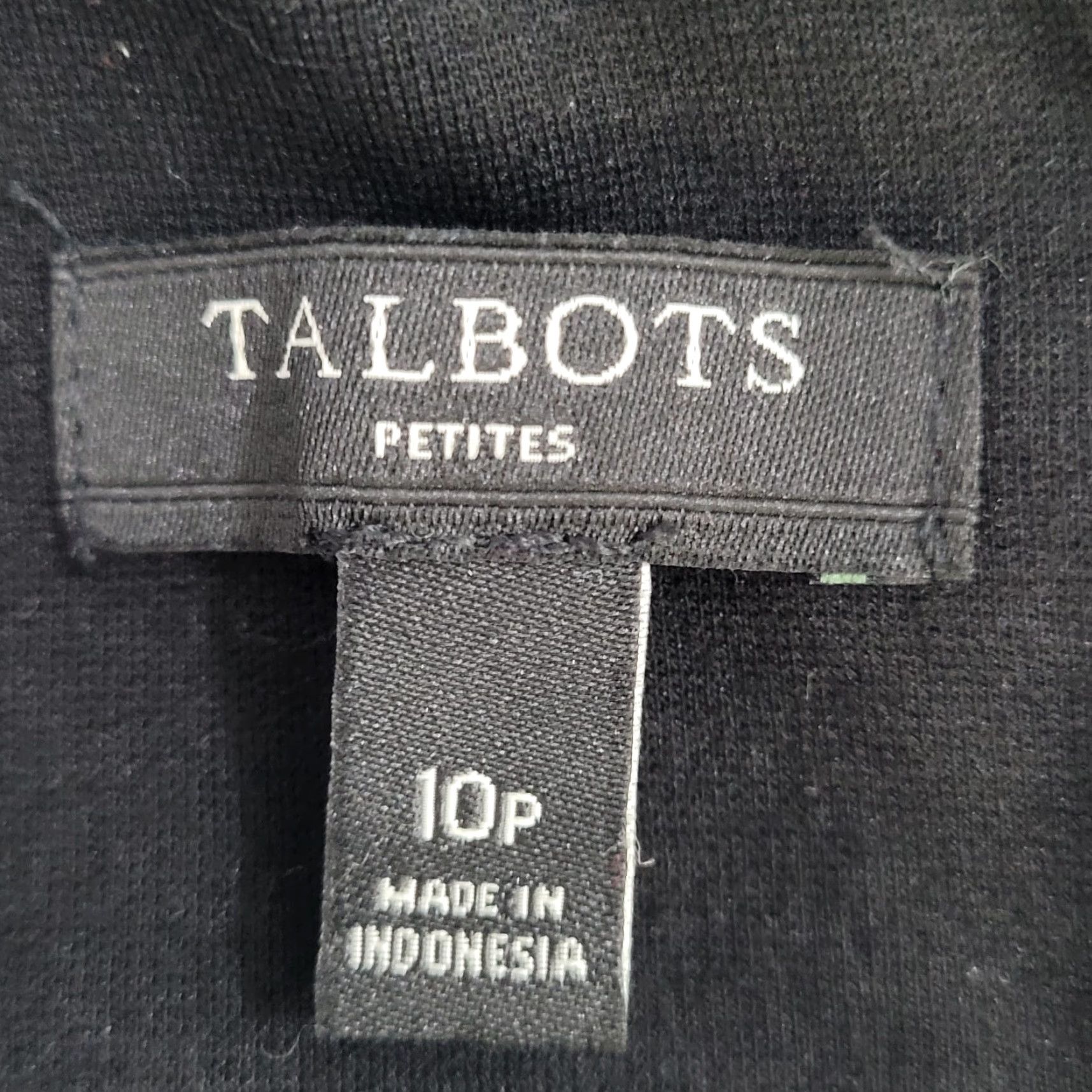 Talbots TALBOTS Black Sleeveless Sheath Dress 10P Stretch Zip Knee Length Womens Classic Size L / US 10 / IT 46 - 3 Thumbnail