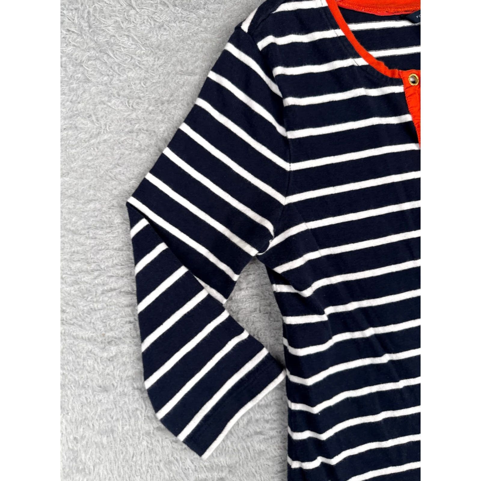 Tommy Hilfiger Tommy Hilfiger Polo Shirt Women M Blue Stripe 3/4 Sleeve Cotton Pocket Read Size M / US 6-8 / IT 42-44 - 3 Thumbnail