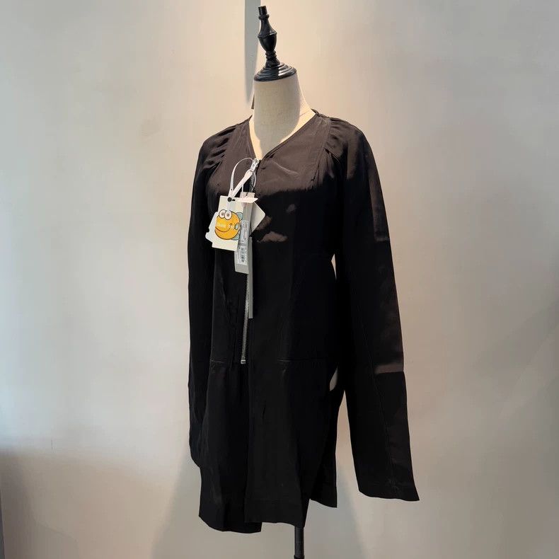 rick owens Pure mulberry silk classic long-sleeved jacket 2