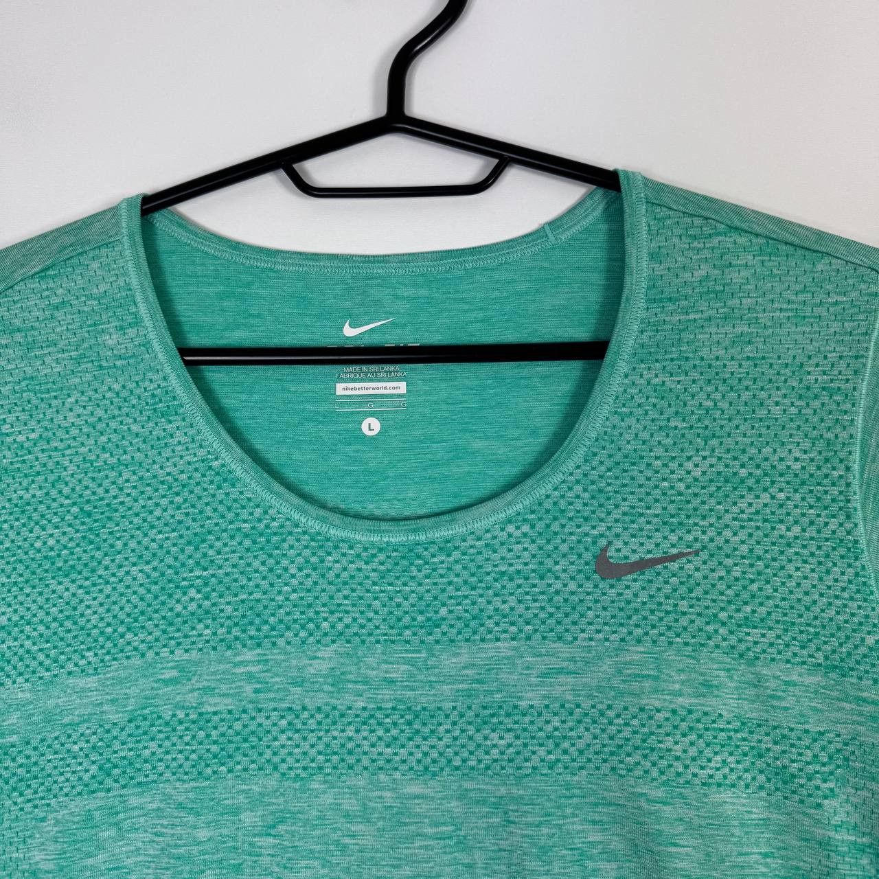 Nike Nike Womens Dri Fit Running T Shirt Green Athletic L Size L / US 10 / IT 46 - 2 Thumbnail
